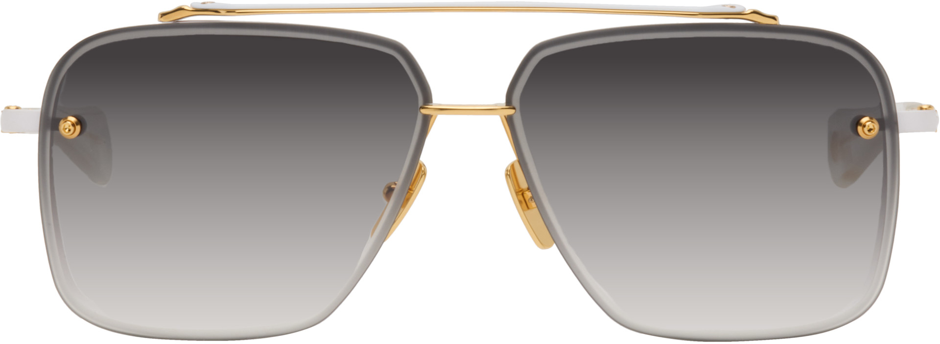 Dita: White & Gold Mach-Six Sunglasses | SSENSE
