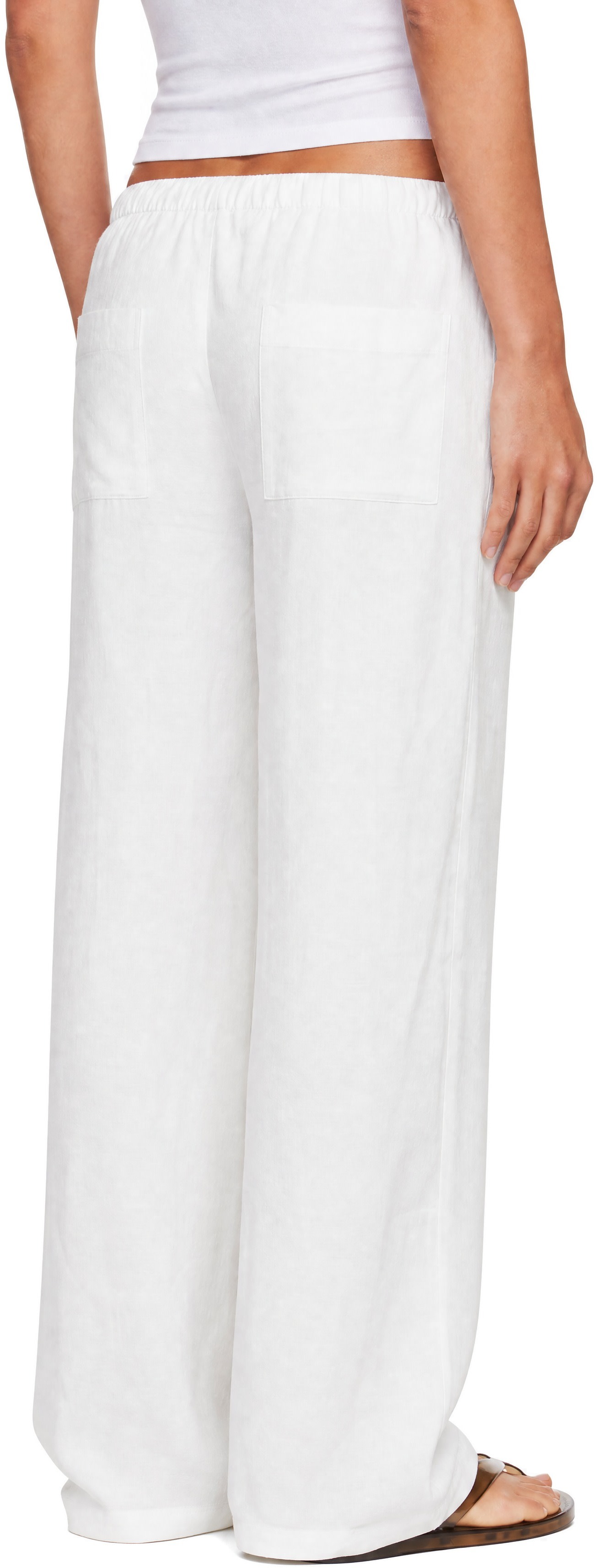 LESET - White Daniel Drawstring Pocket Trousers