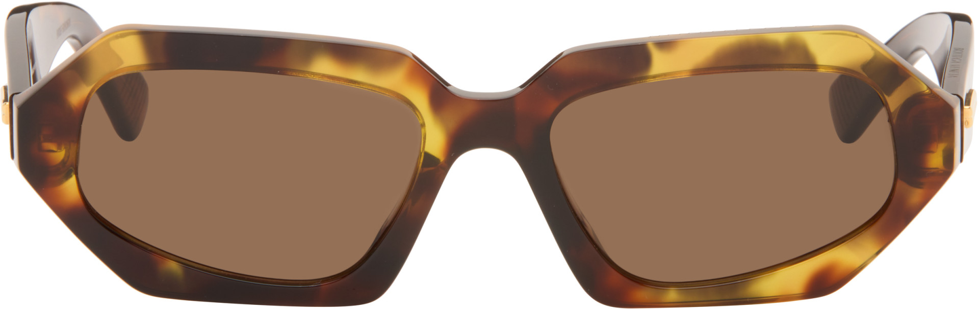 Bottega Veneta: Brown Classic Oval Sunglasses | SSENSE