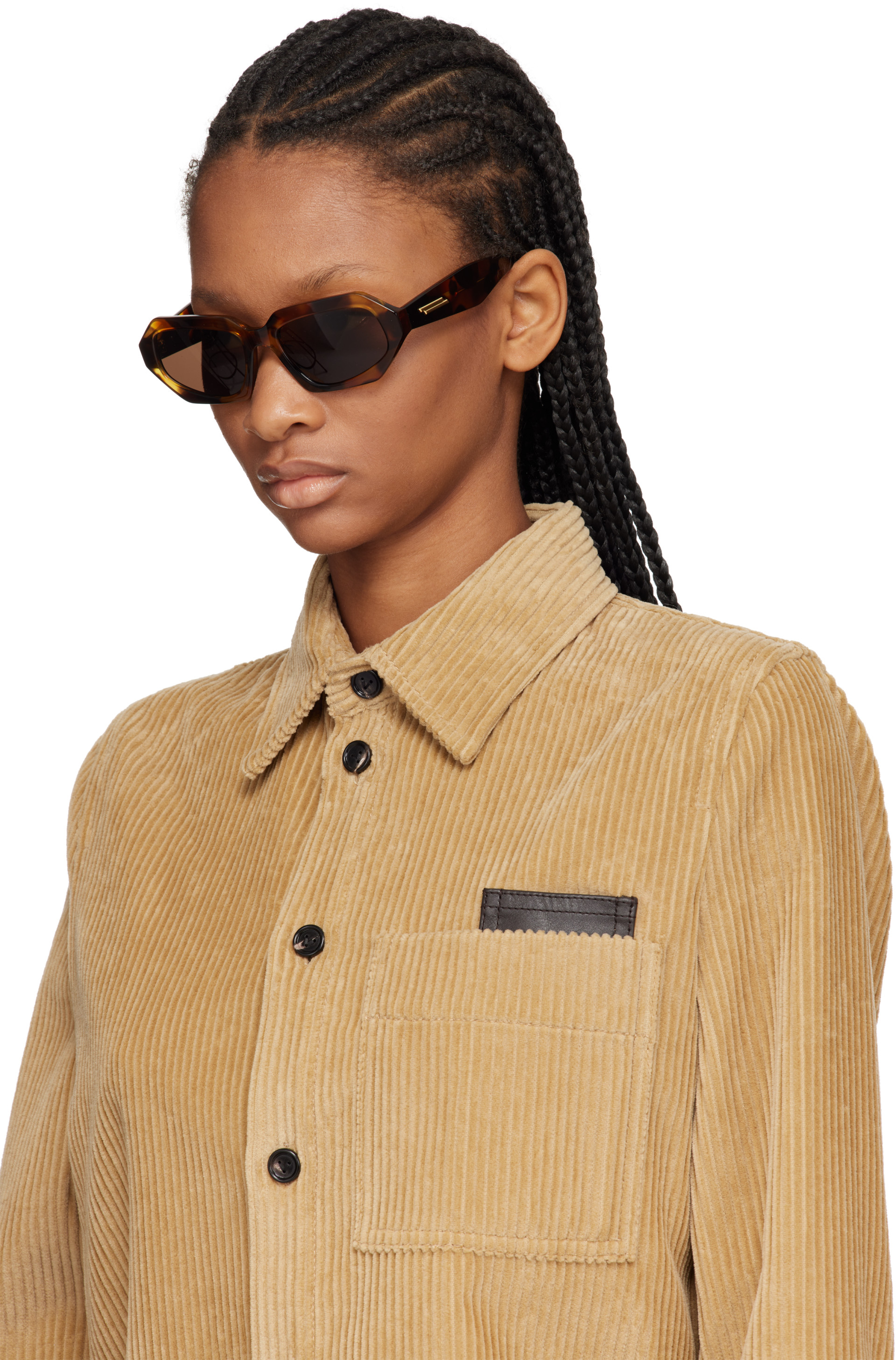 Bottega Veneta: Brown Classic Oval Sunglasses | SSENSE