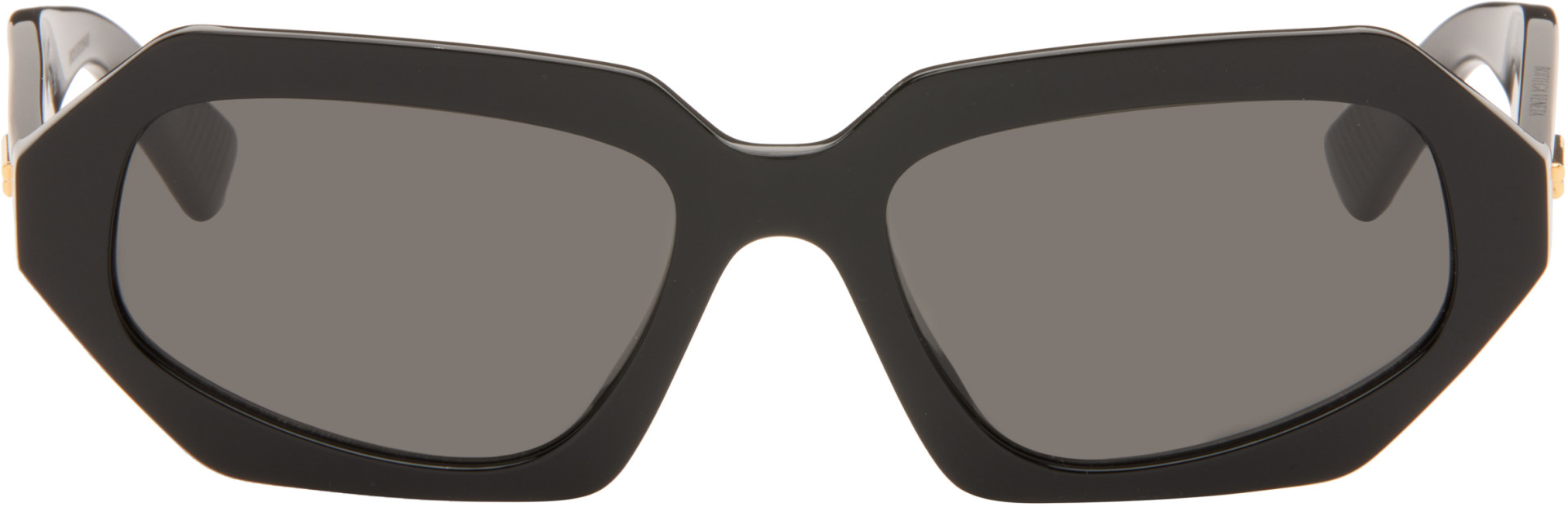 Bottega Veneta: Black Classic Oval Sunglasses | SSENSE
