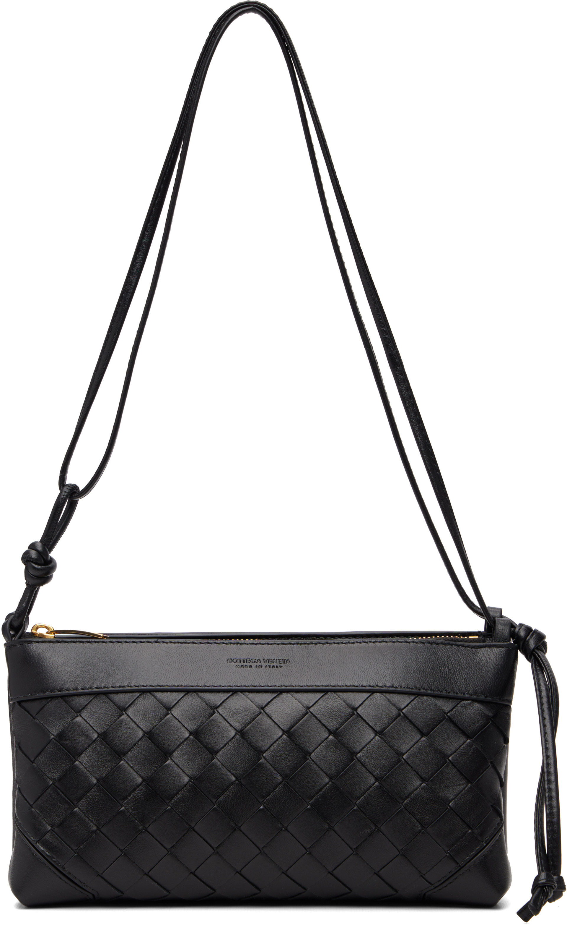 Bottega Veneta: ブラック Andiamo Double ポーチバッグ | SSENSE 日本