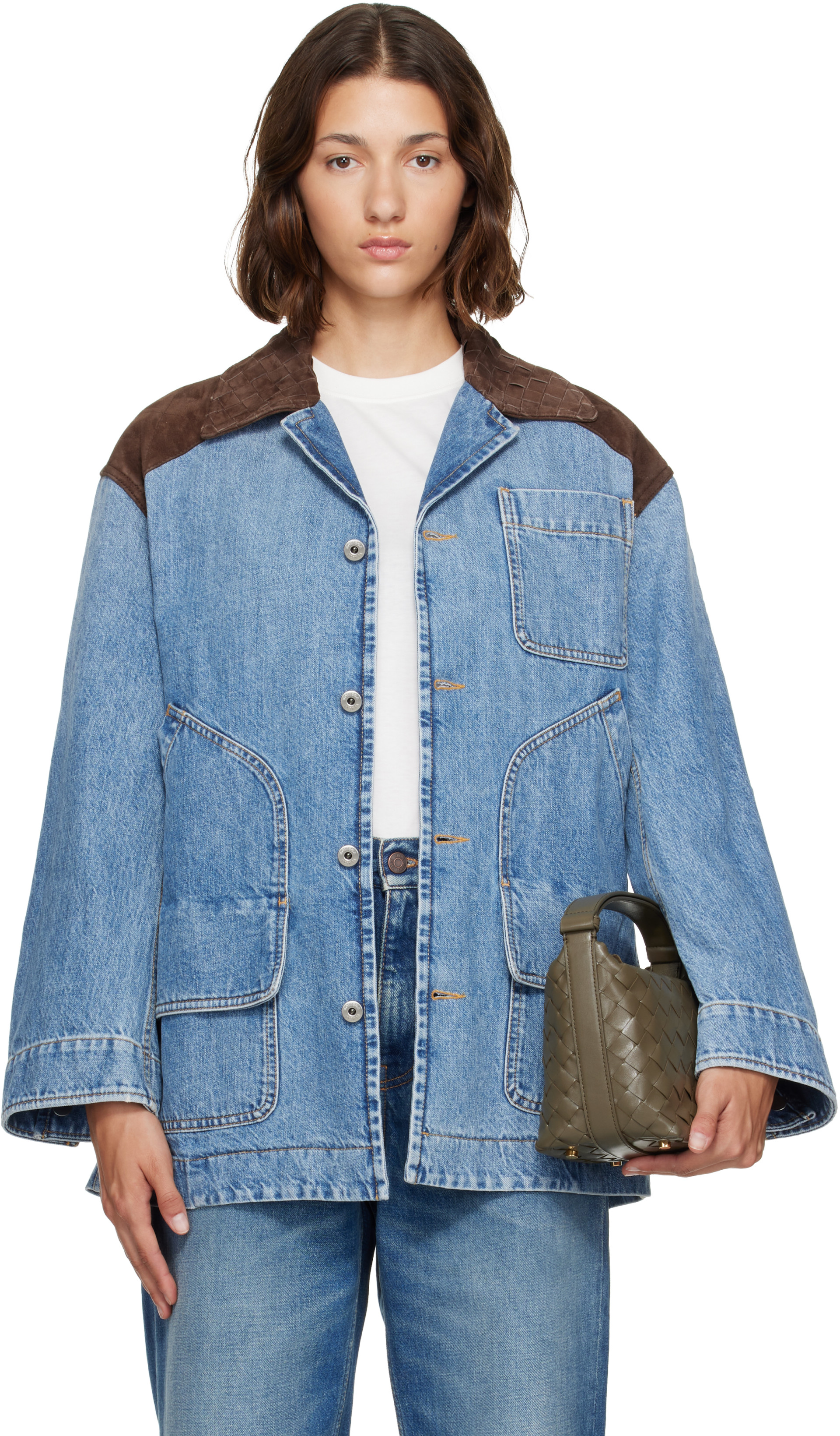 Bottega Veneta: Blue Vintage Denim Jacket | SSENSE