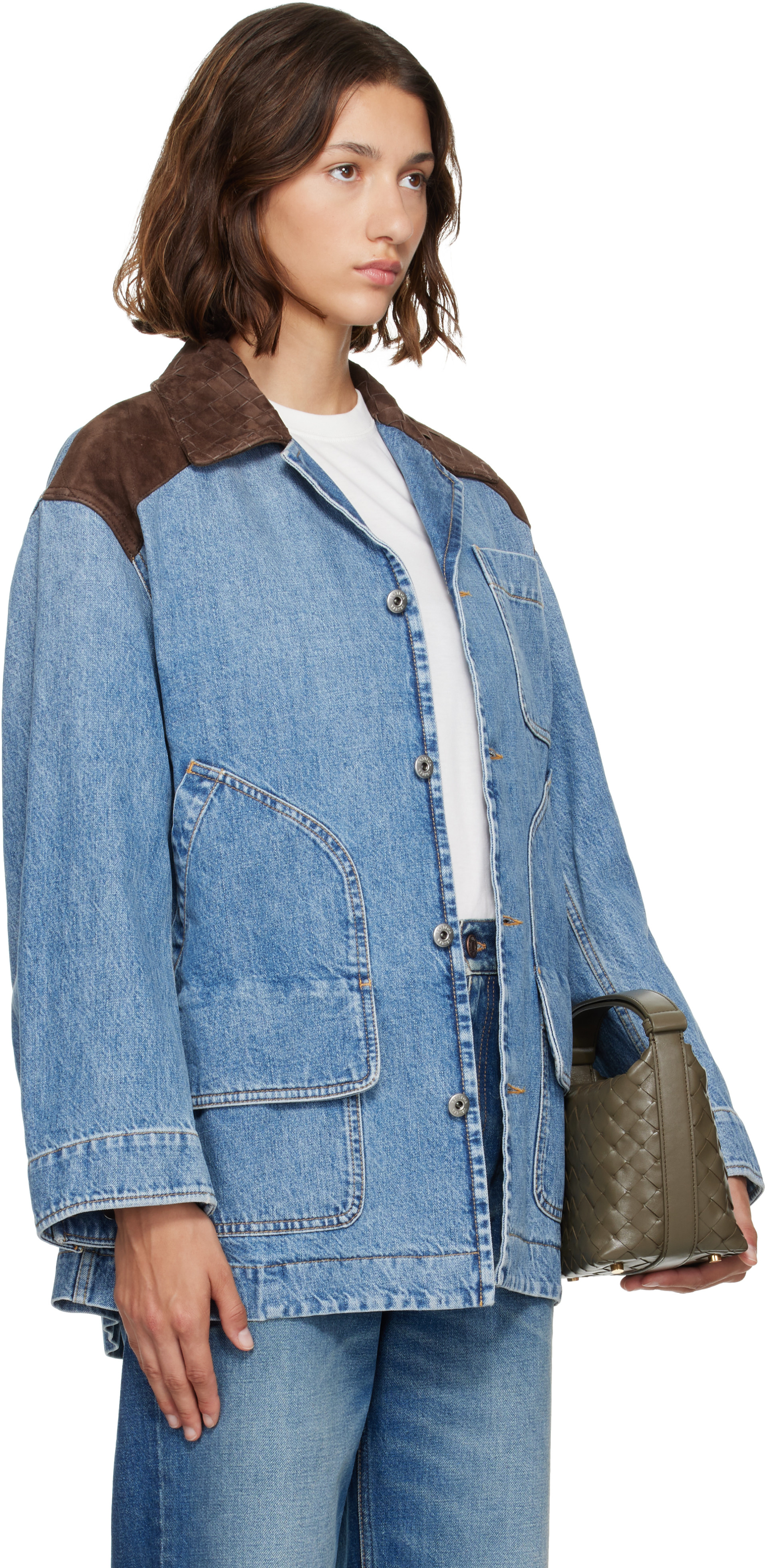 Bottega Veneta: Blue Vintage Denim Jacket | SSENSE