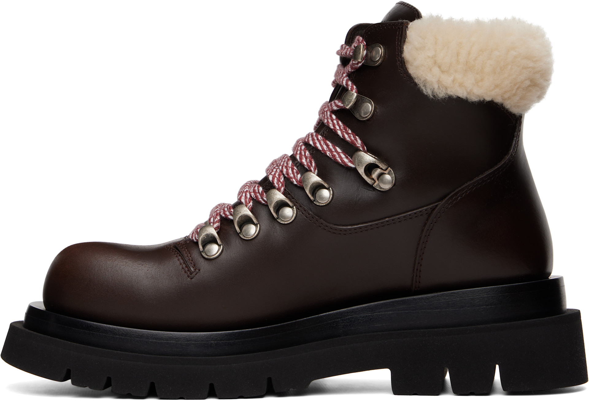 Bottega Veneta: Brown Lug Hiking Ankle Boots | SSENSE Canada