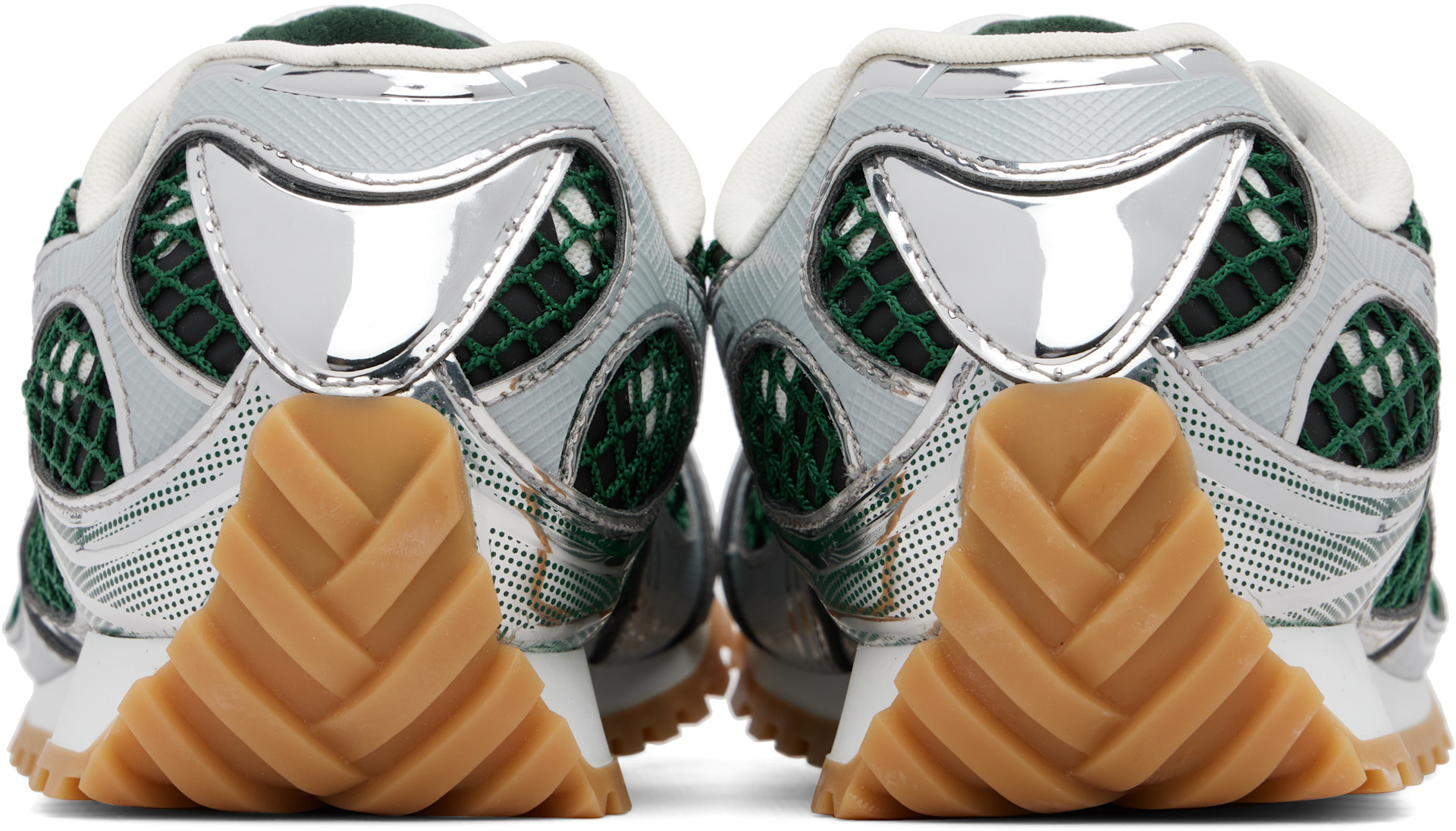 Bottega Veneta - Baskets Orbit argenté et vert