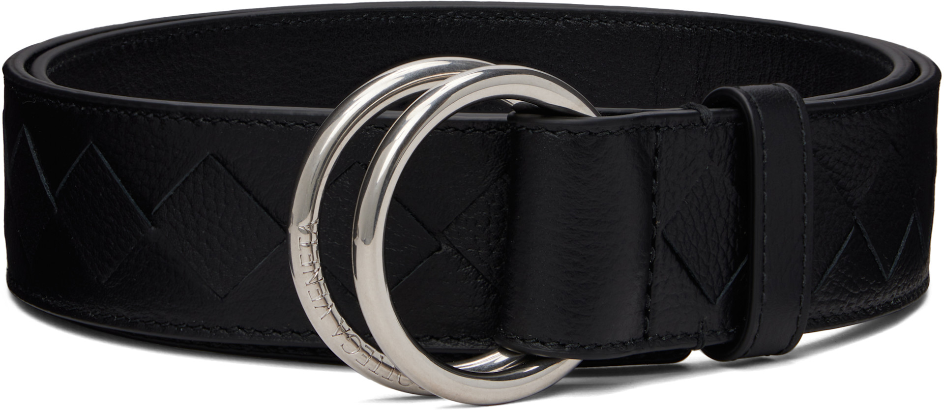 Bottega Veneta: ブラック D-Ring Pebble Calf ベルト | SSENSE 日本