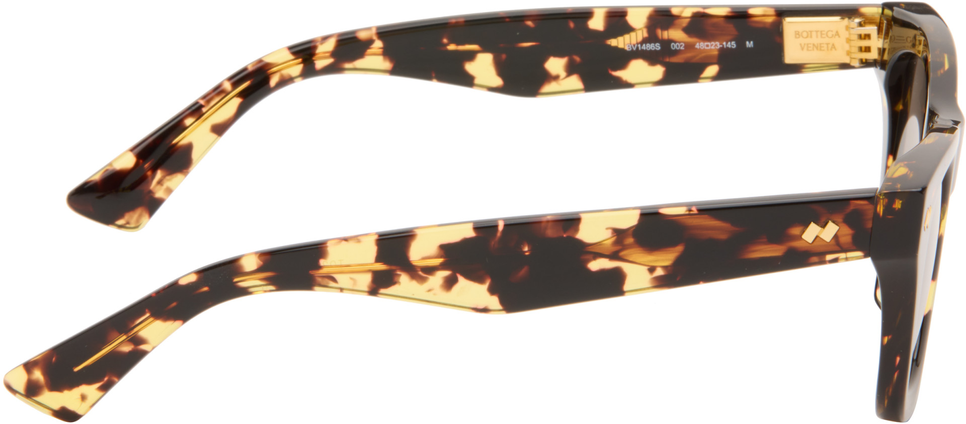 Bottega Veneta: Brown & Yellow Dizzy Squared Sunglasses | SSENSE