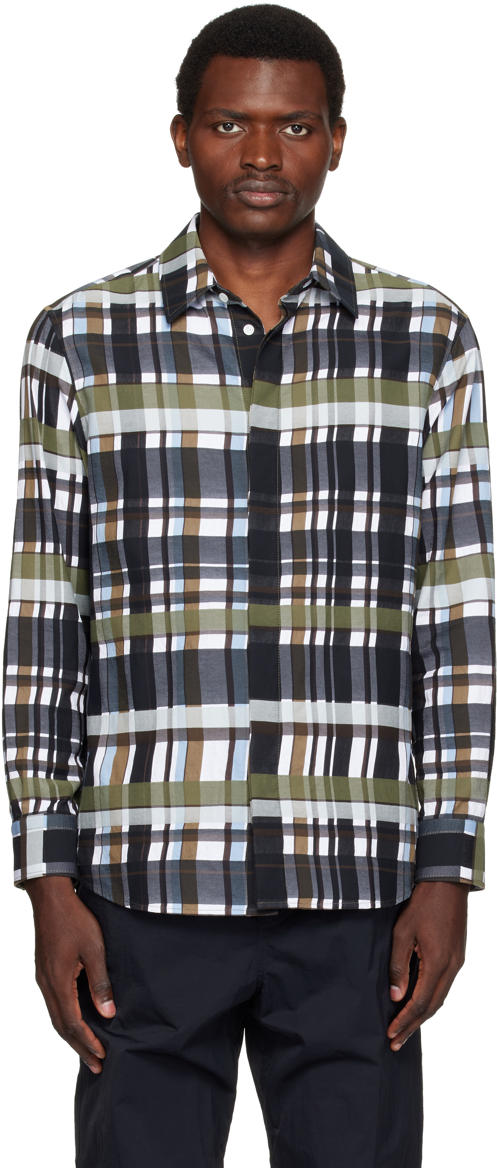 Bottega Veneta: Multicolor Cotton Check Shirt | SSENSE