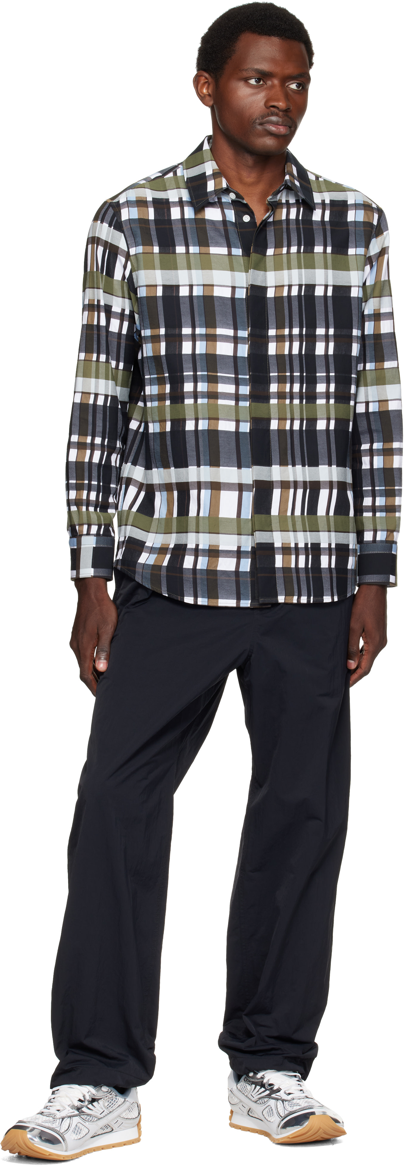 Bottega Veneta: Multicolor Cotton Check Shirt | SSENSE