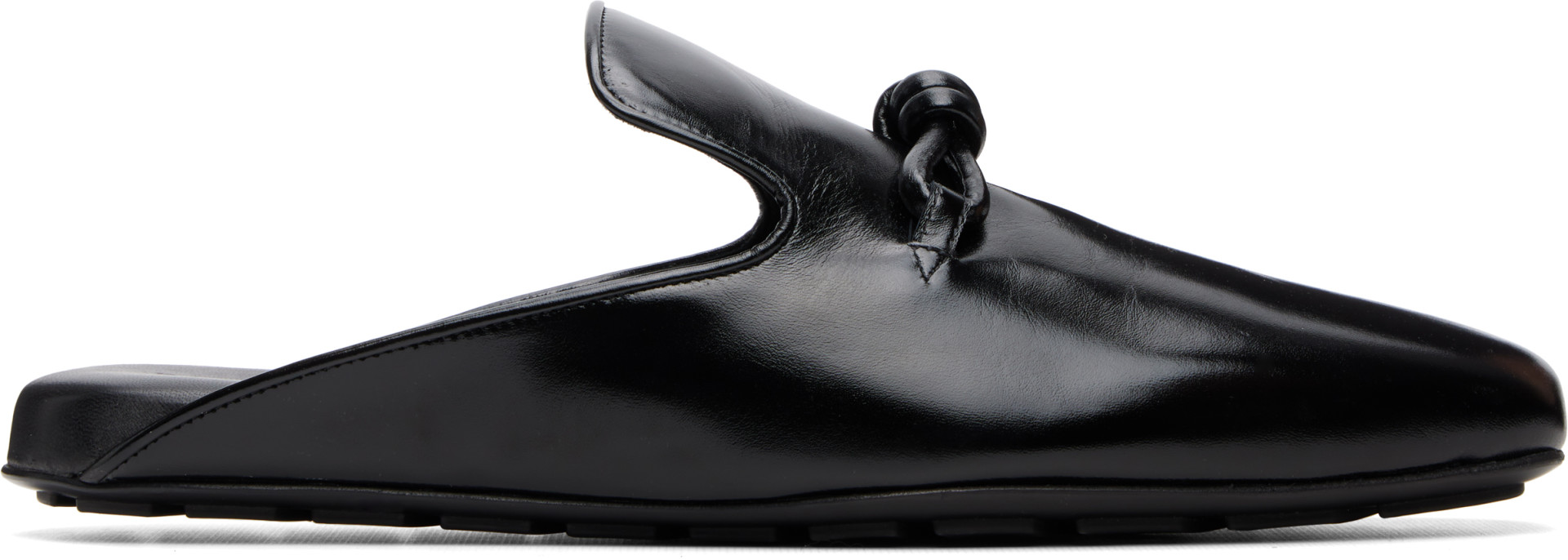 Bottega Veneta: ブラック Roma Slipper ミュール | SSENSE 日本