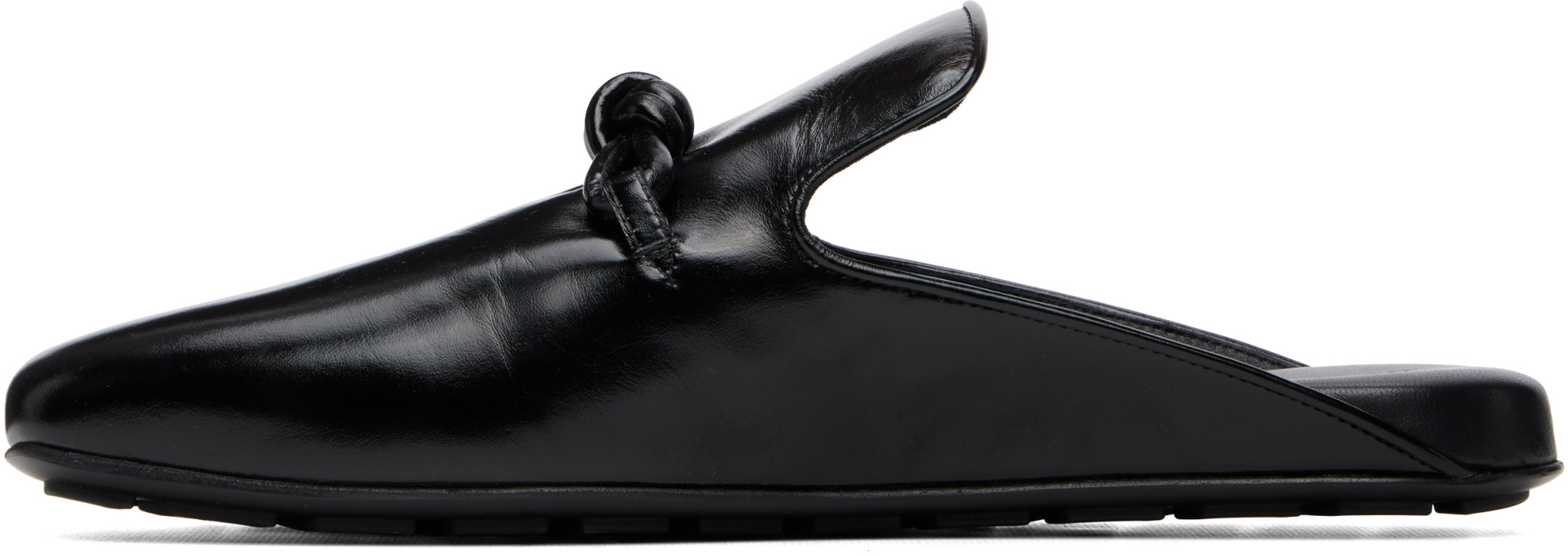Bottega Veneta: ブラック Roma Slipper ミュール | SSENSE 日本
