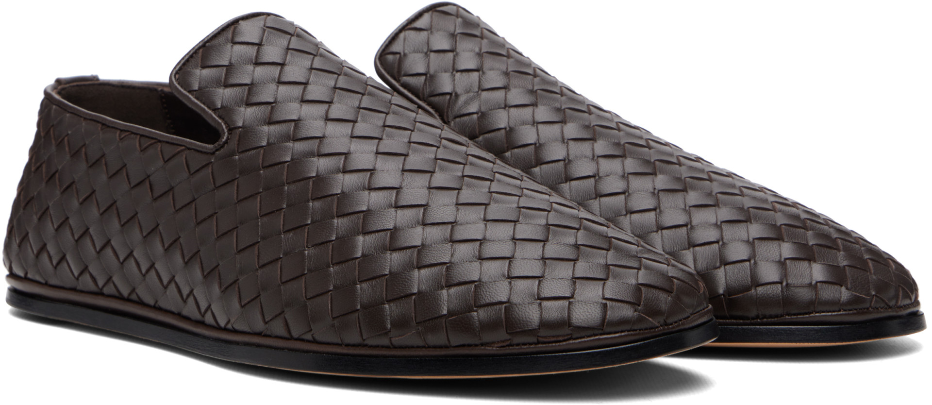 Bottega Veneta: ブラウン Sunday ローファー | SSENSE 日本