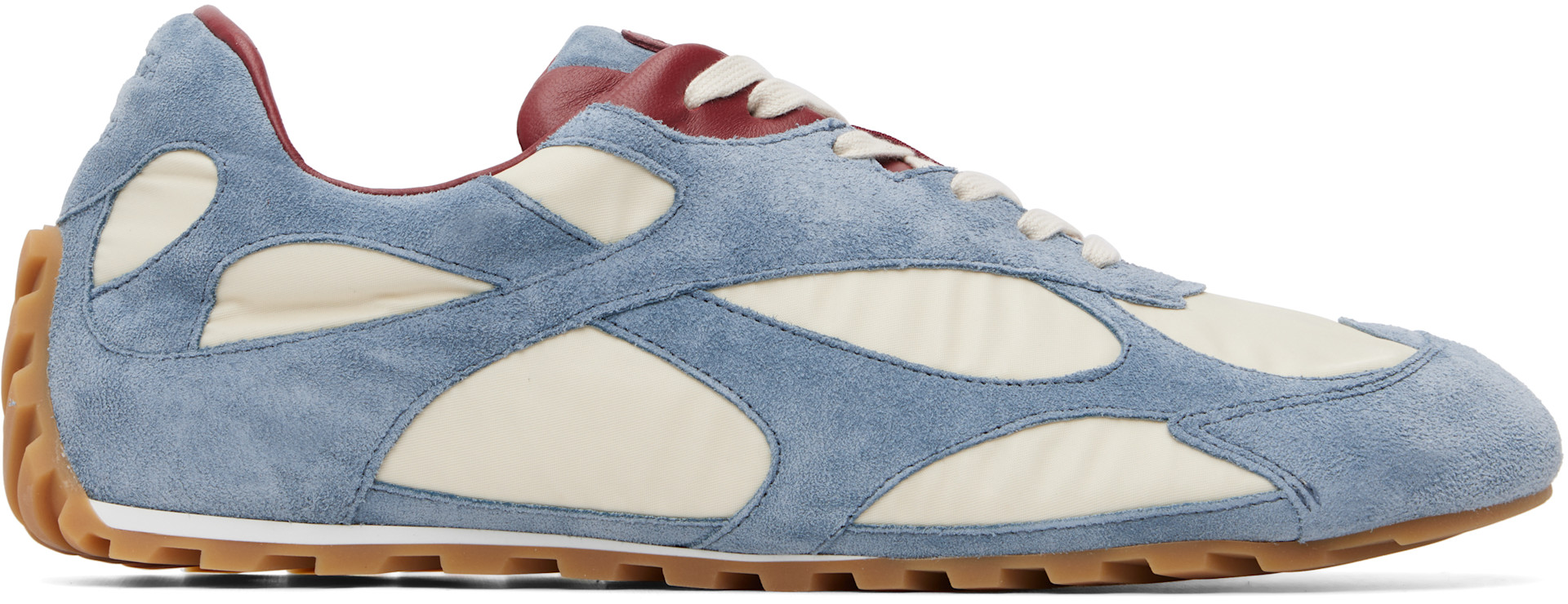 Bottega Veneta: Blue & Off-White Orbit Flash Sneakers | SSENSE