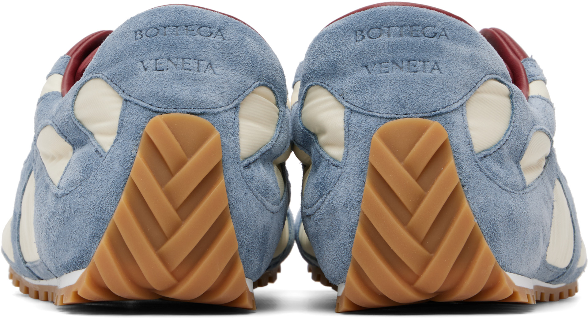 Bottega Veneta: Blue & Off-White Orbit Flash Sneakers | SSENSE