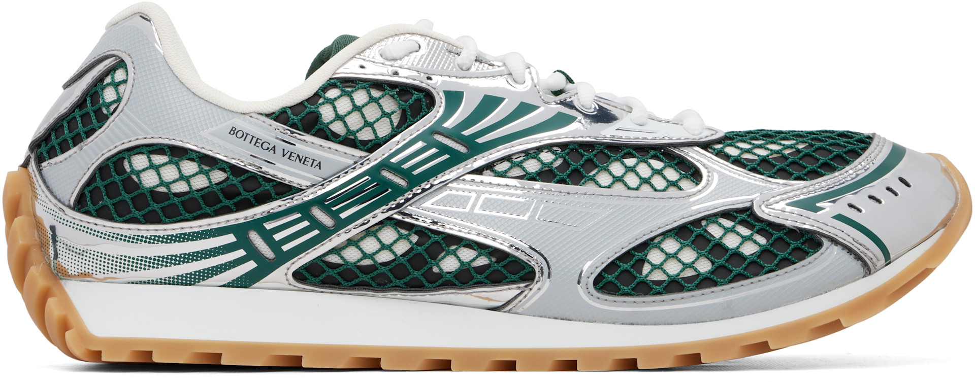 Bottega Veneta - Green & Silver Orbit Sneakers