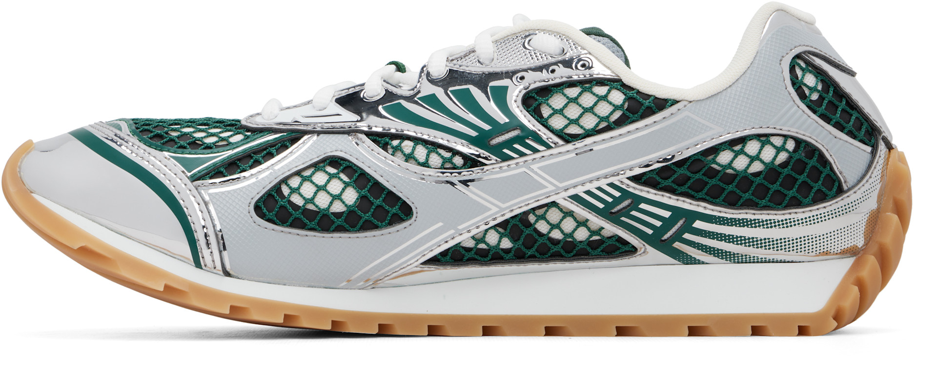 Bottega Veneta - Green & Silver Orbit Sneakers