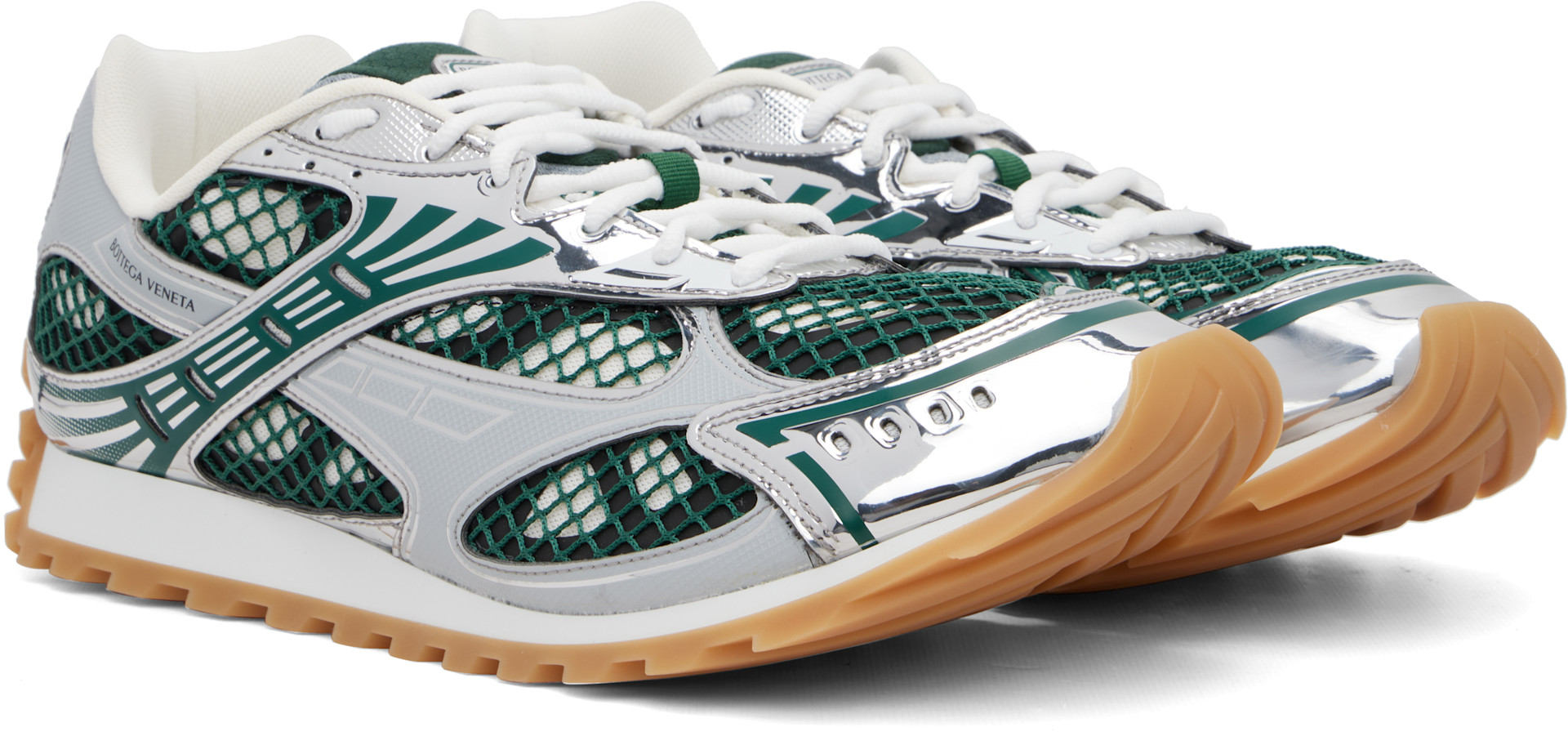 Bottega Veneta - Green & Silver Orbit Sneakers