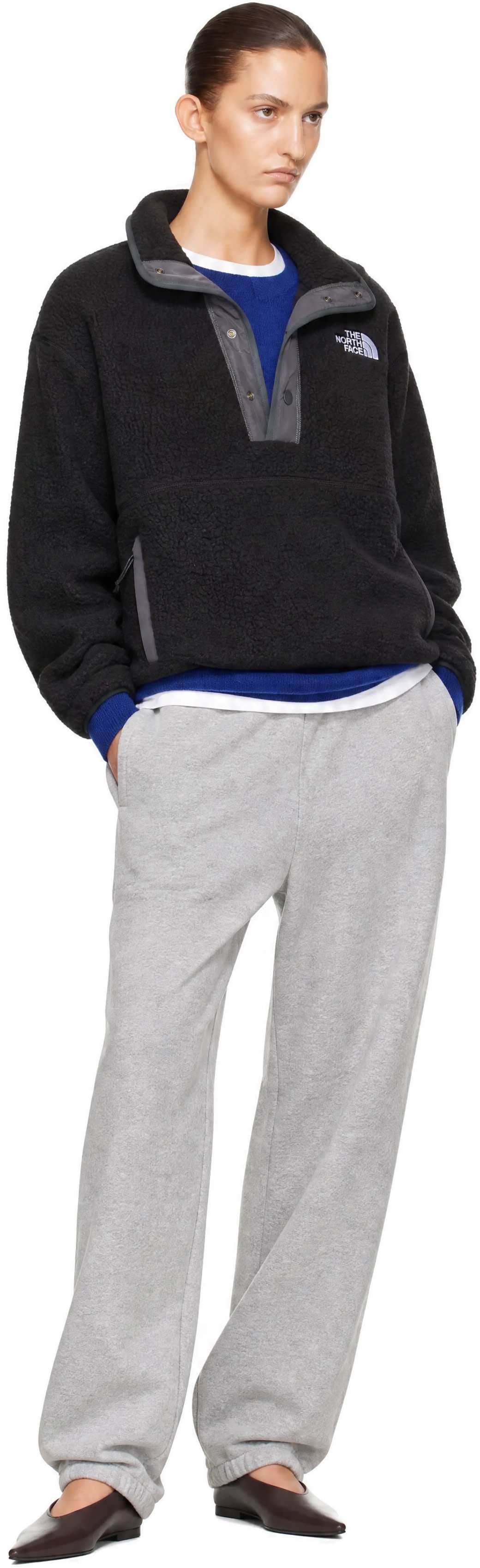 The North Face - Pull Cragmont noir en molleton à boutons-pression
