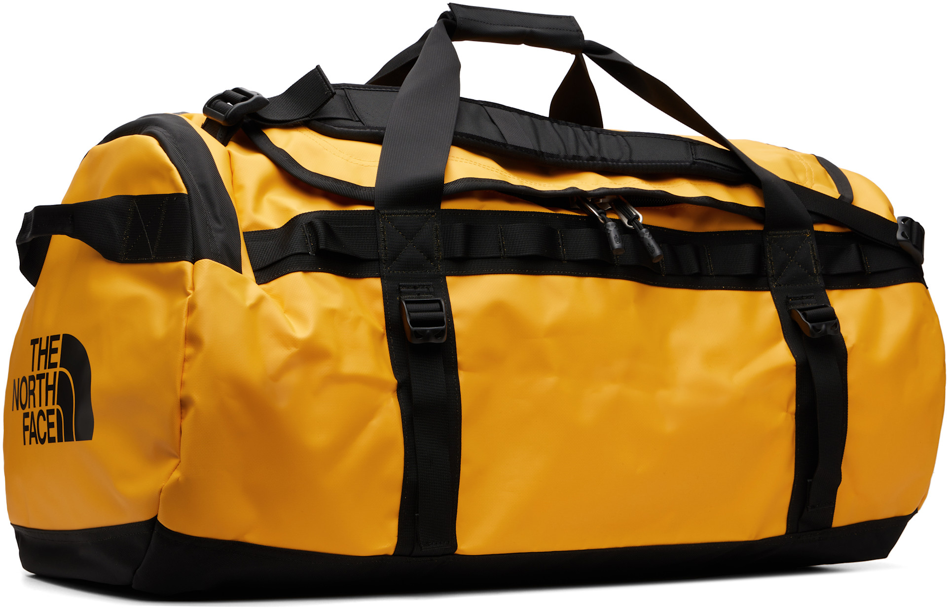 The North Face: Yellow Base Camp L Duffle Bag | SSENSE