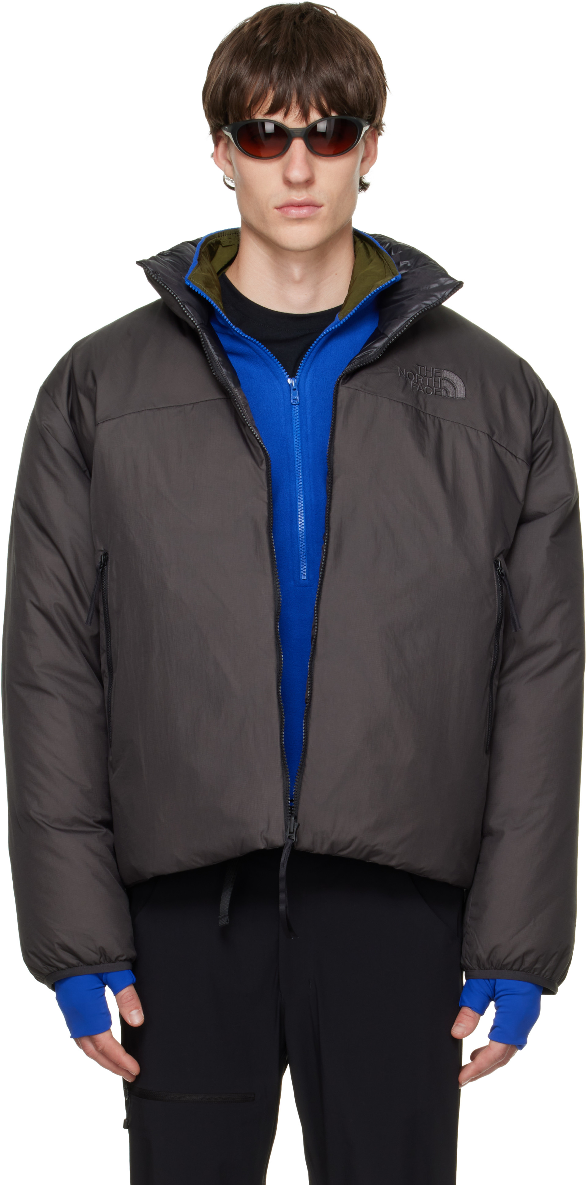 The North Face - Gray Pertex Nuptse Reversible Down Jacket