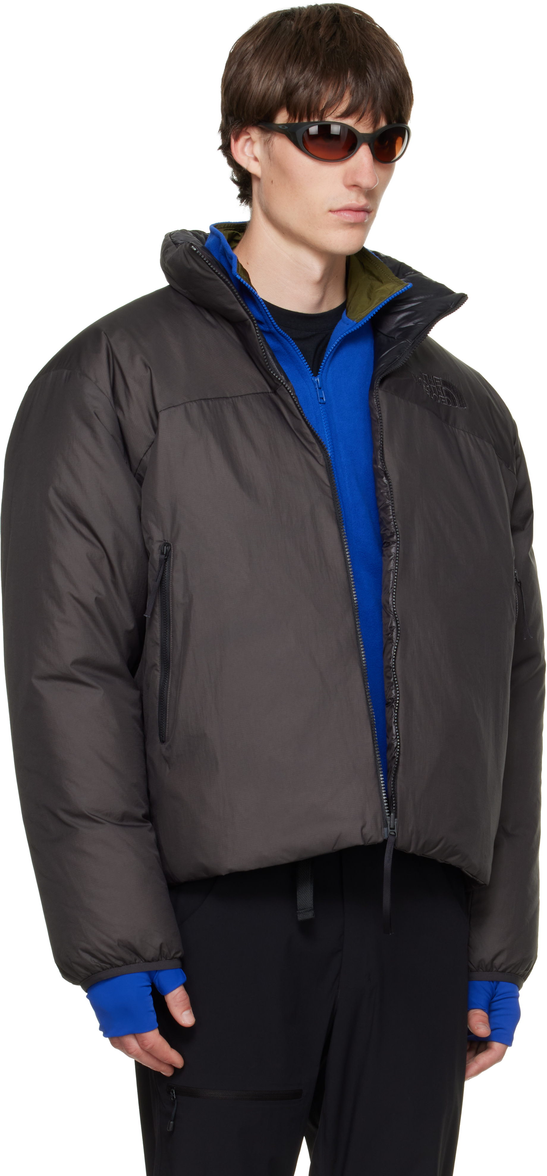 The North Face - Gray Pertex Nuptse Reversible Down Jacket