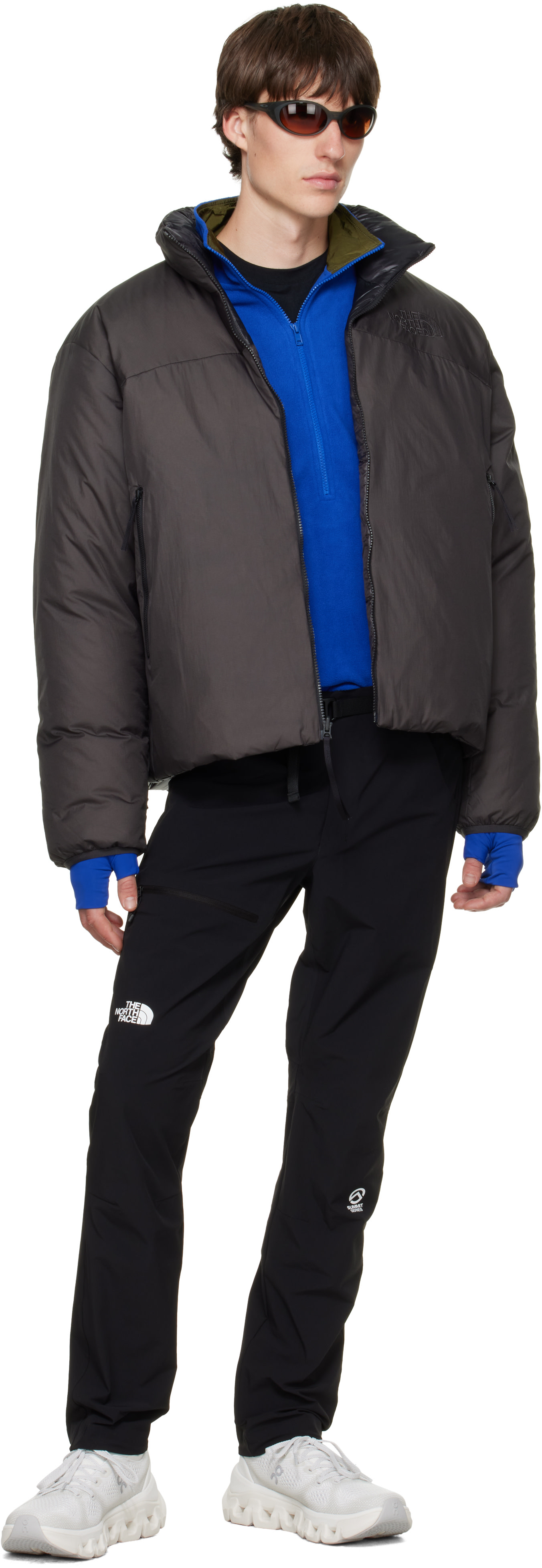 The North Face - Gray Pertex Nuptse Reversible Down Jacket
