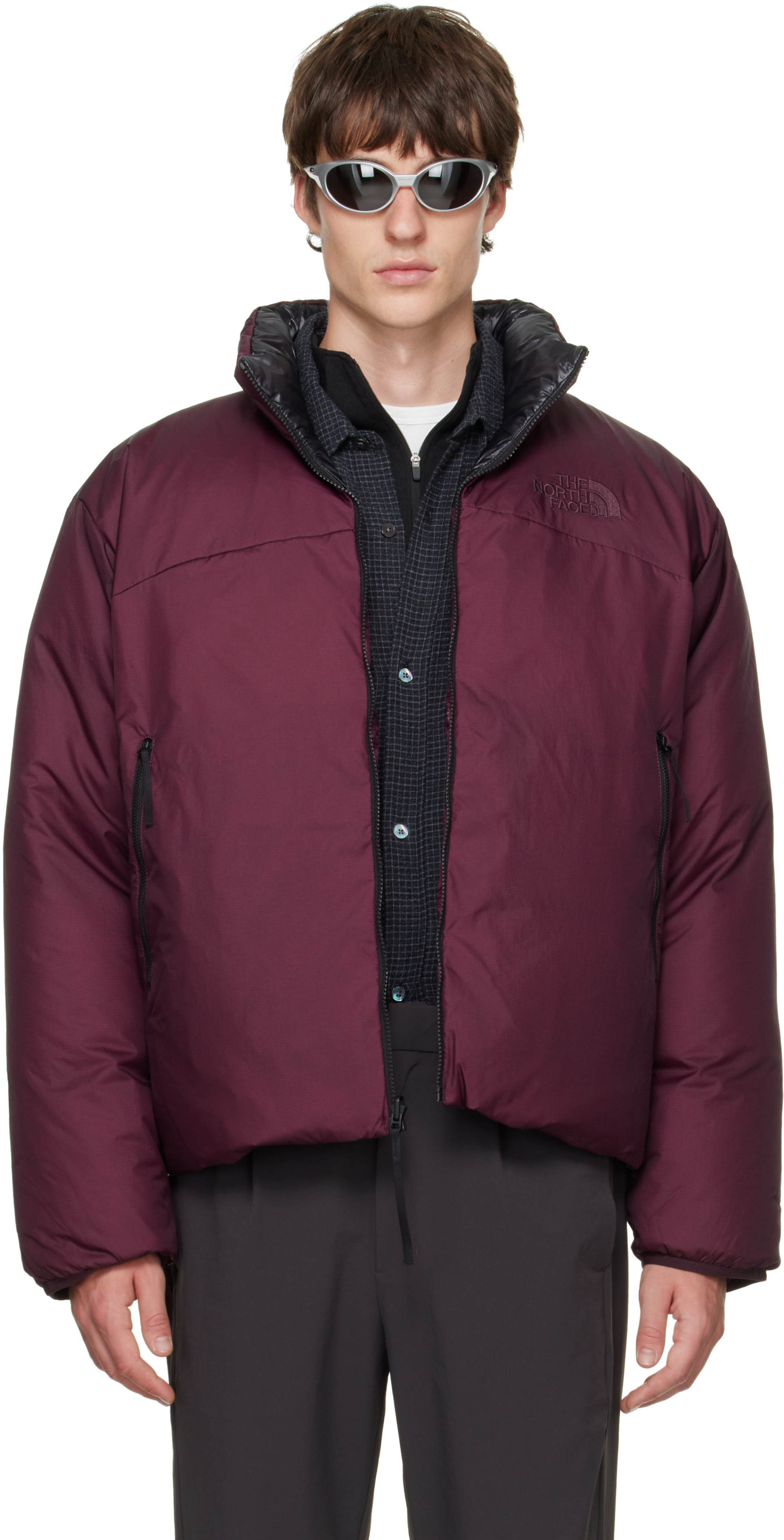 The North Face - Burgundy Pertex Nuptse Reversible Down Jacket