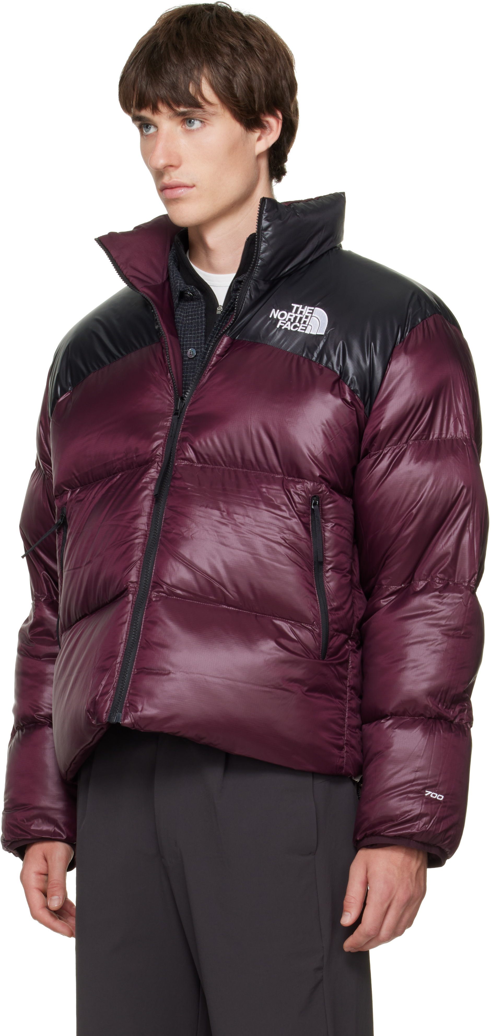 The North Face - Burgundy Pertex Nuptse Reversible Down Jacket