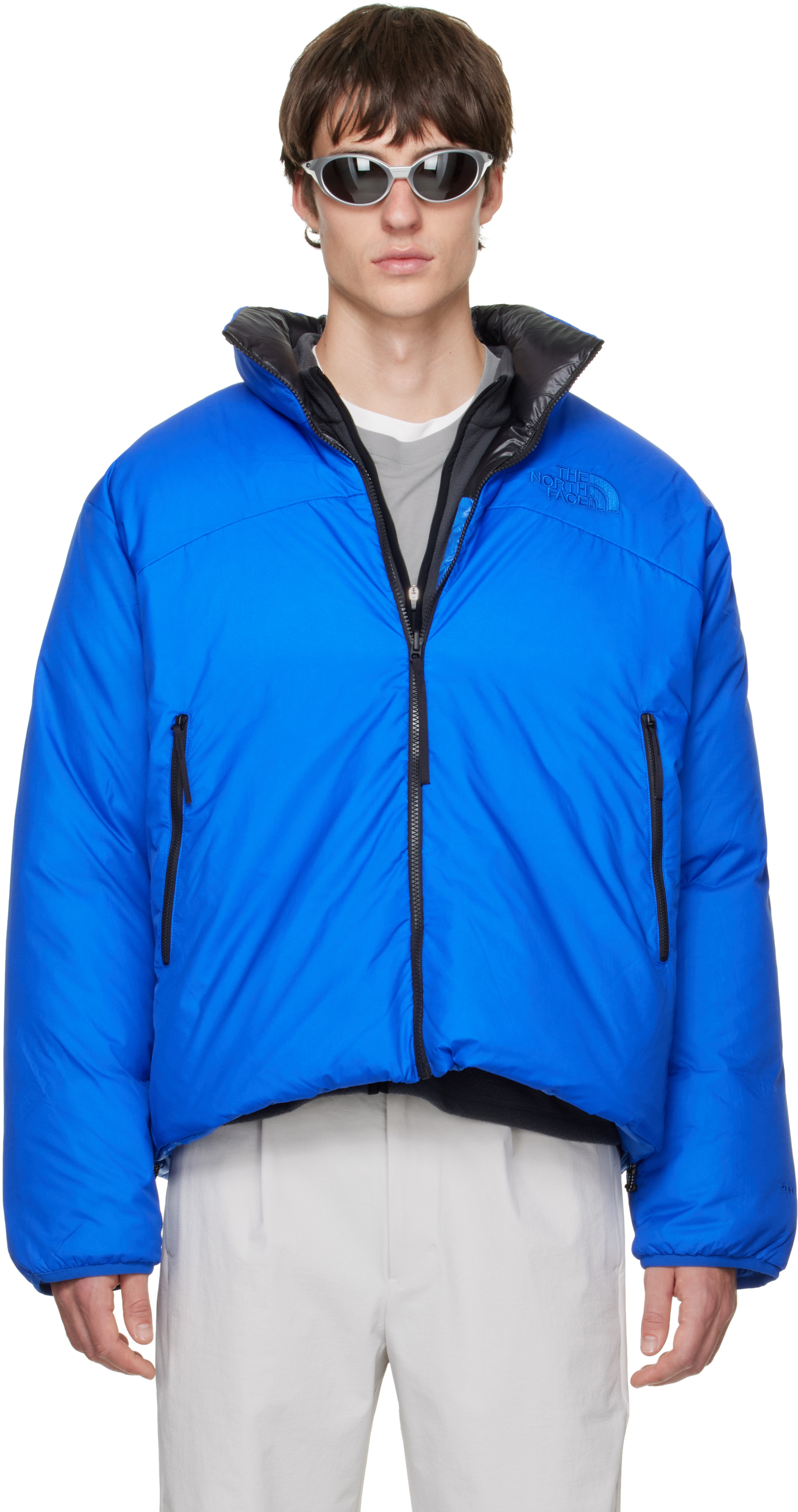 The North Face - Blue Pertex Nuptse Reversible Down Jacket