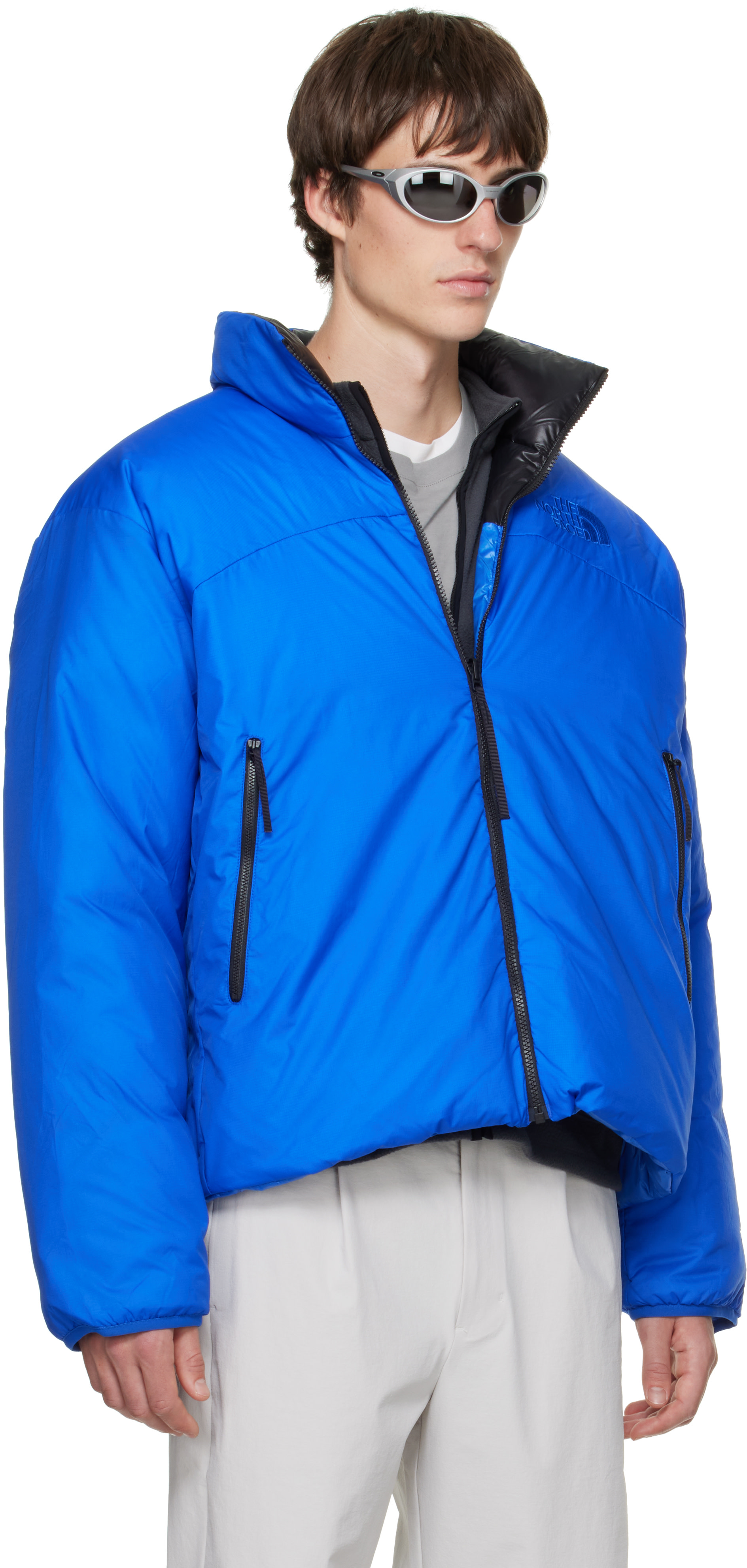 The North Face - Blue Pertex Nuptse Reversible Down Jacket