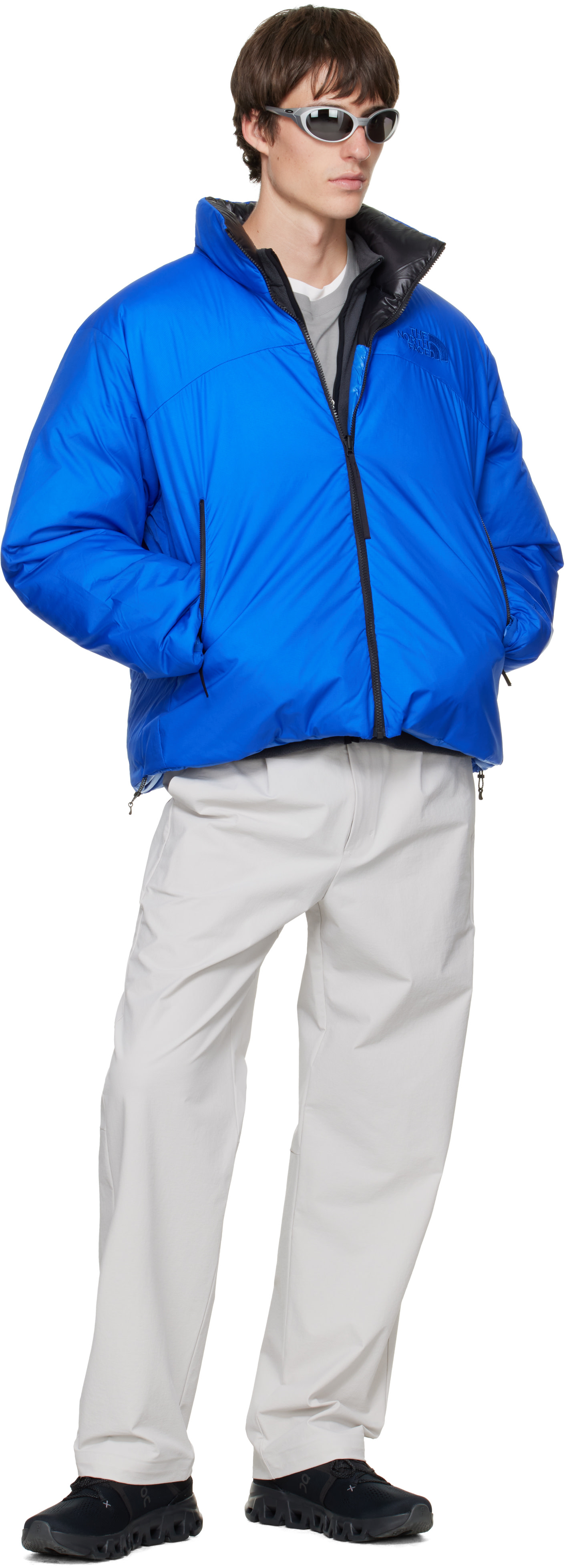 The North Face - Blue Pertex Nuptse Reversible Down Jacket