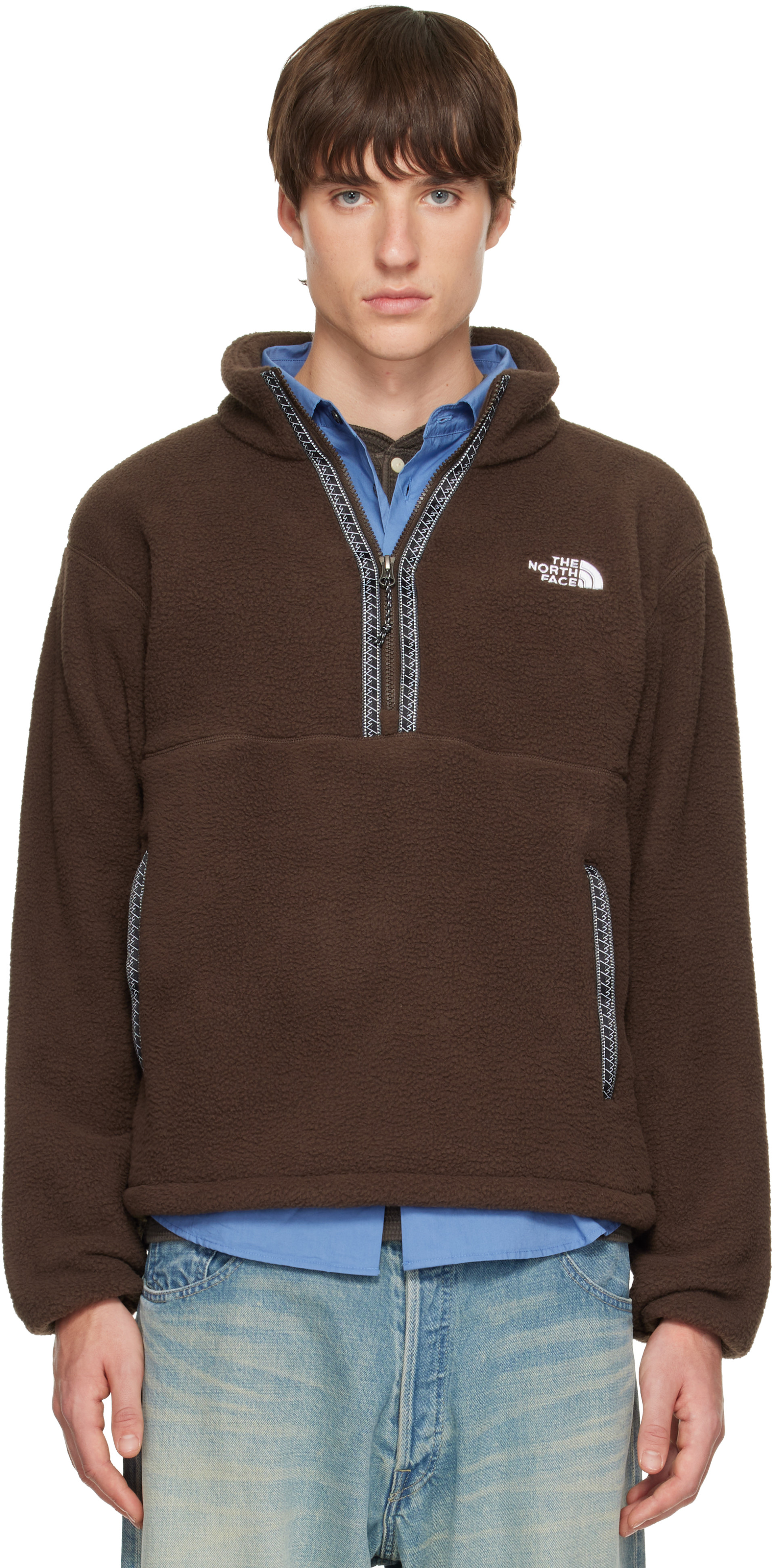 The North Face - Brown TNF Fleeski 1/4-Zip Pullover Sweater