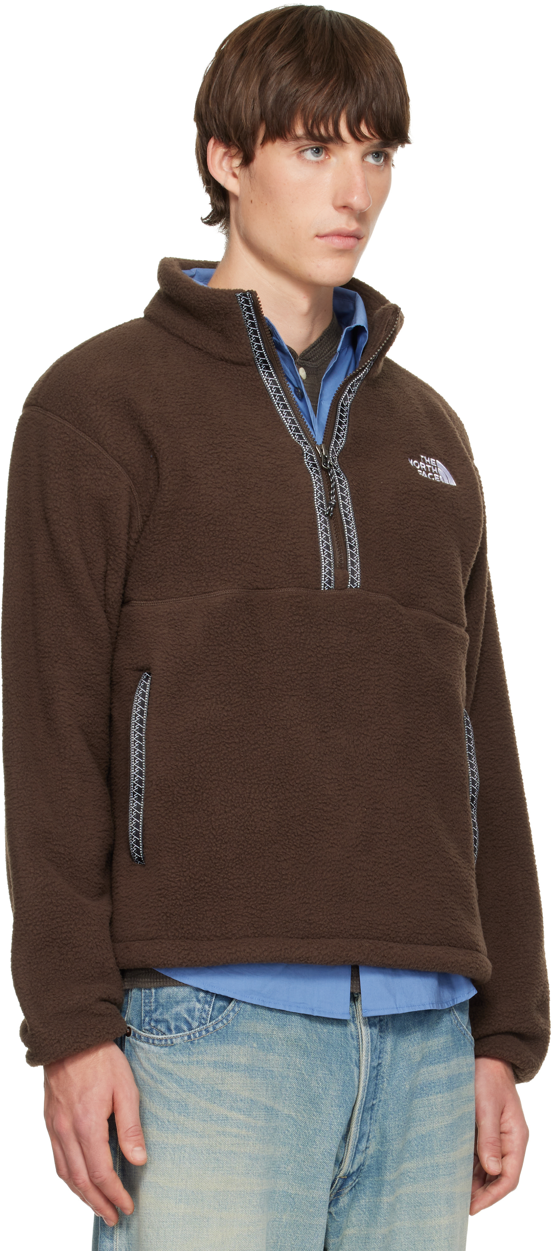 The North Face - Brown TNF Fleeski 1/4-Zip Pullover Sweater