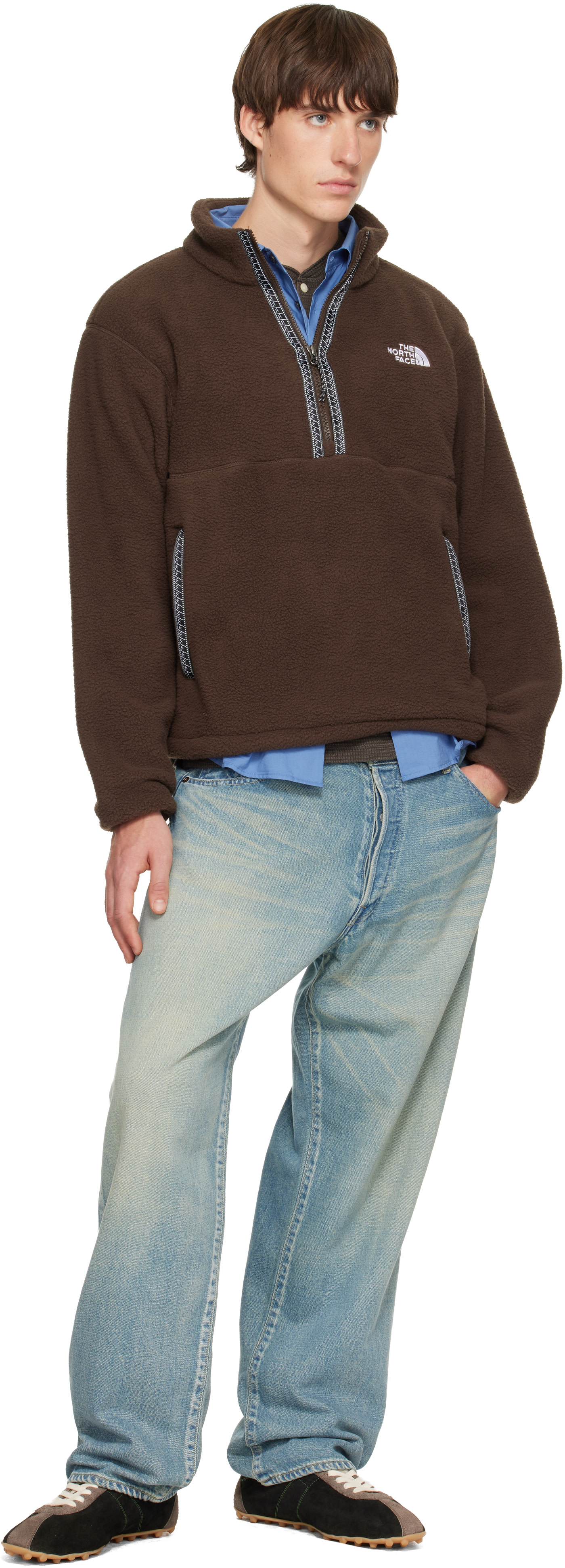 The North Face - Brown TNF Fleeski 1/4-Zip Pullover Sweater