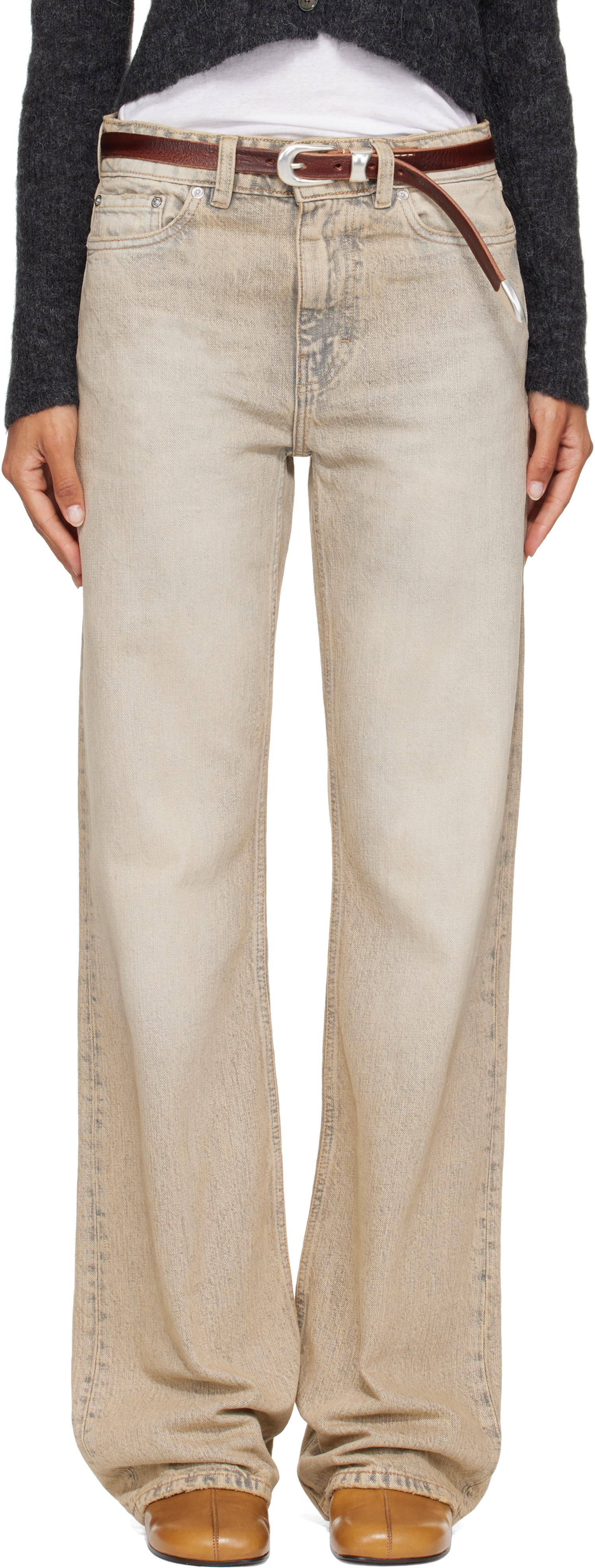 OUR LEGACY - Jean semi-évasé beige