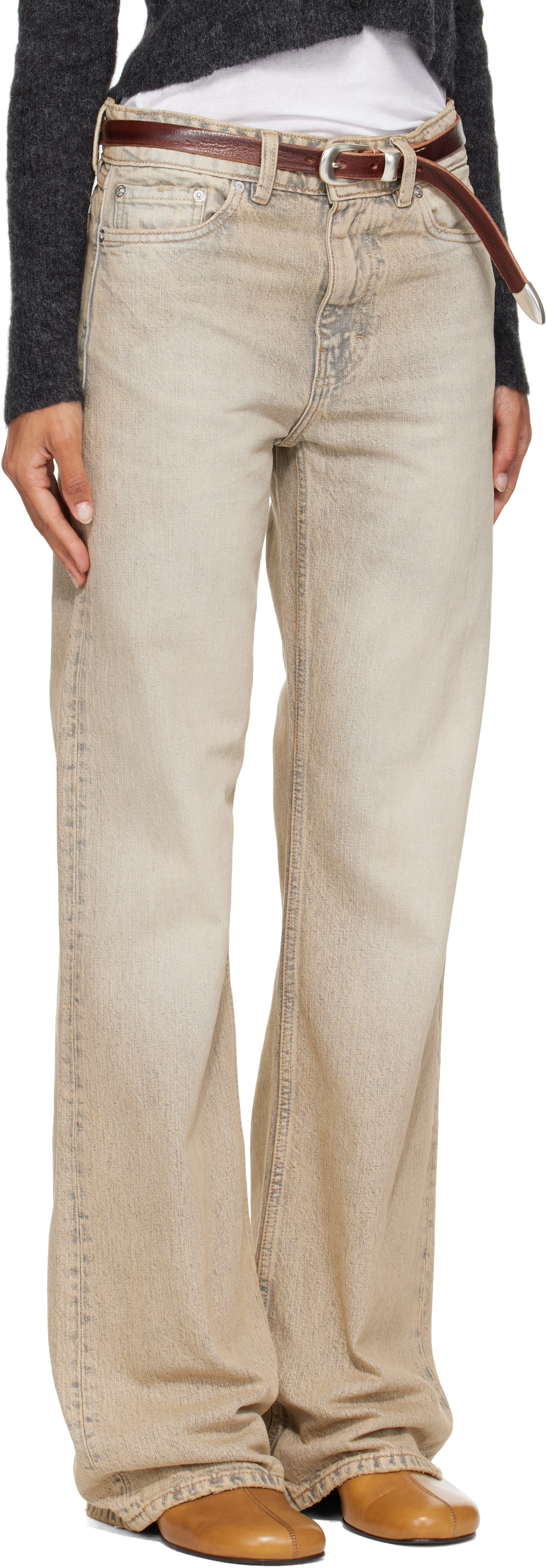 OUR LEGACY - Jean semi-évasé beige
