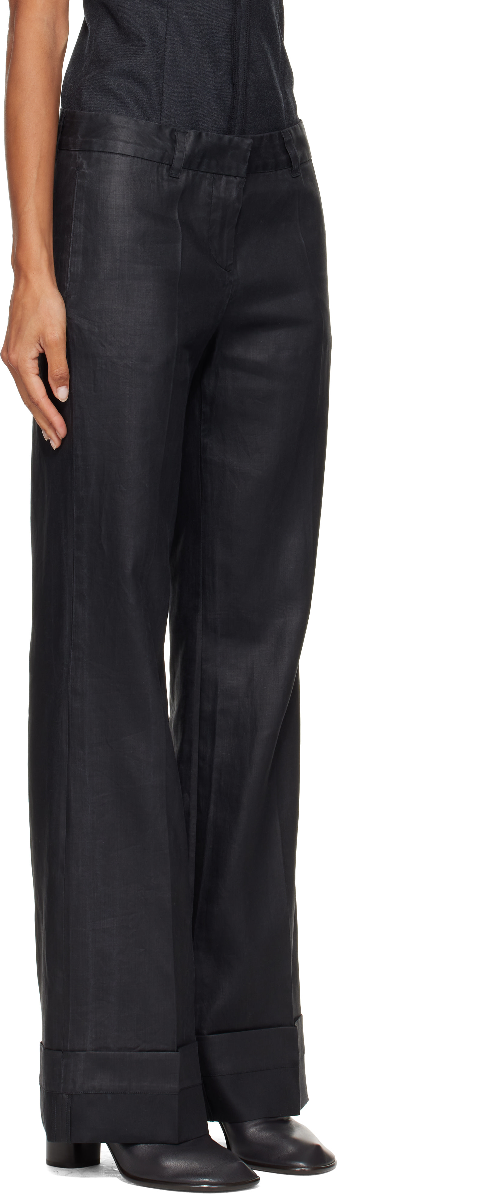 OUR LEGACY - Pantalon noir à taille basse