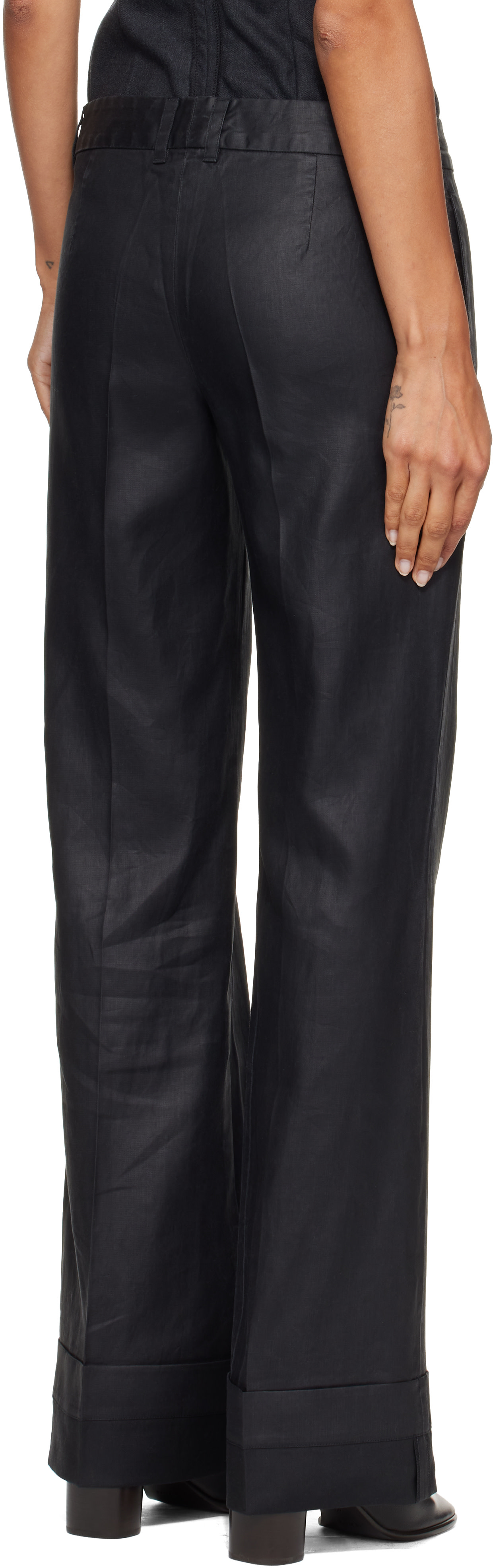 OUR LEGACY - Pantalon noir à taille basse