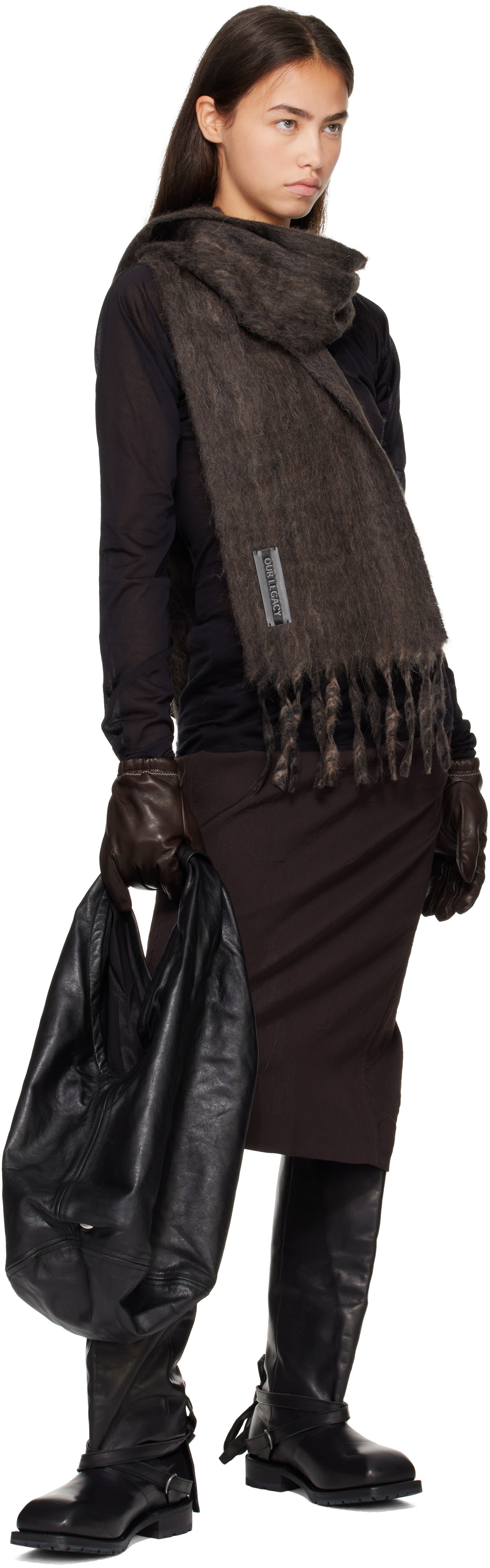 OUR LEGACY - Jupe midi Crush brune