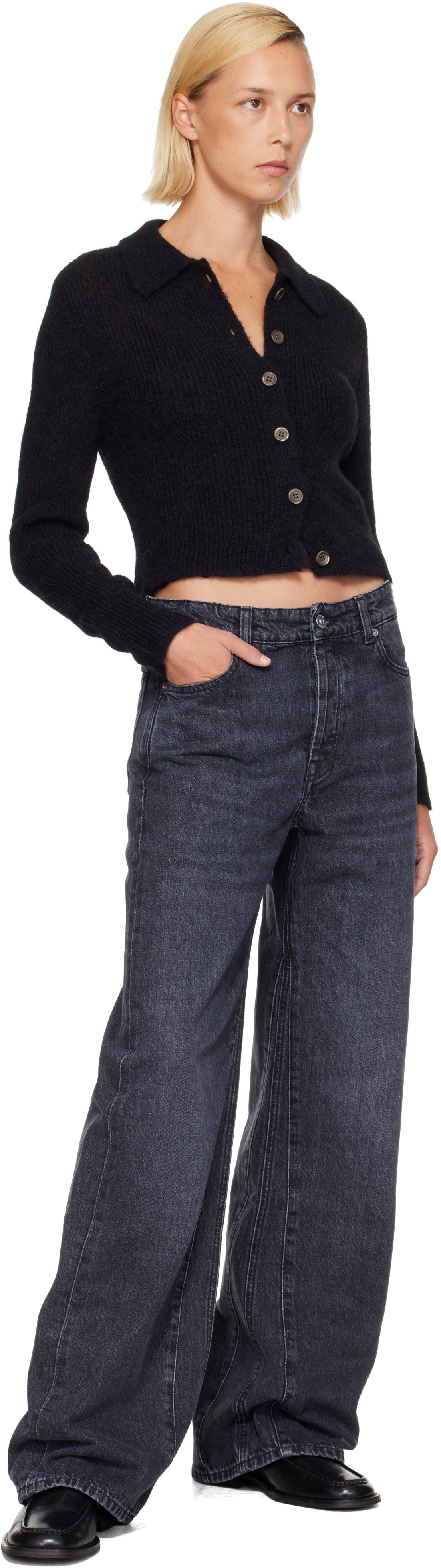 OUR LEGACY: Black Mazzy Polo Cardigan | SSENSE