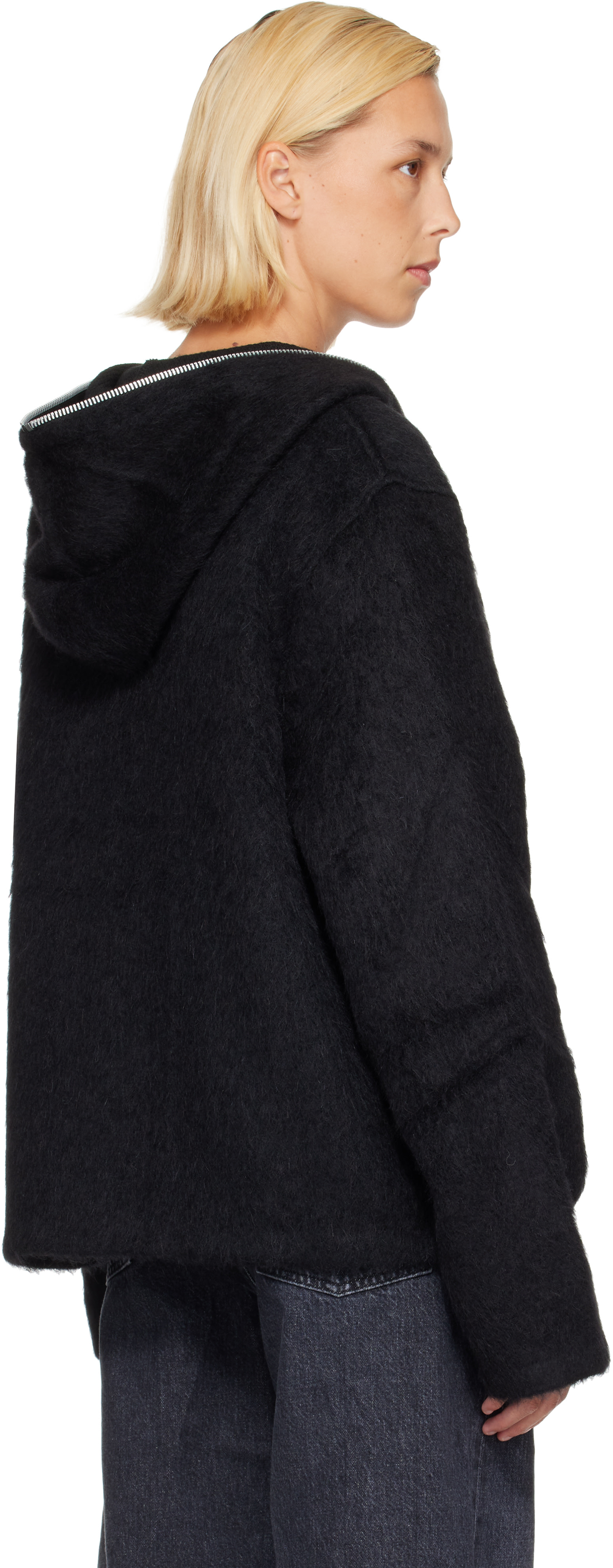 OUR LEGACY - Pull à capuche noir à glissière
