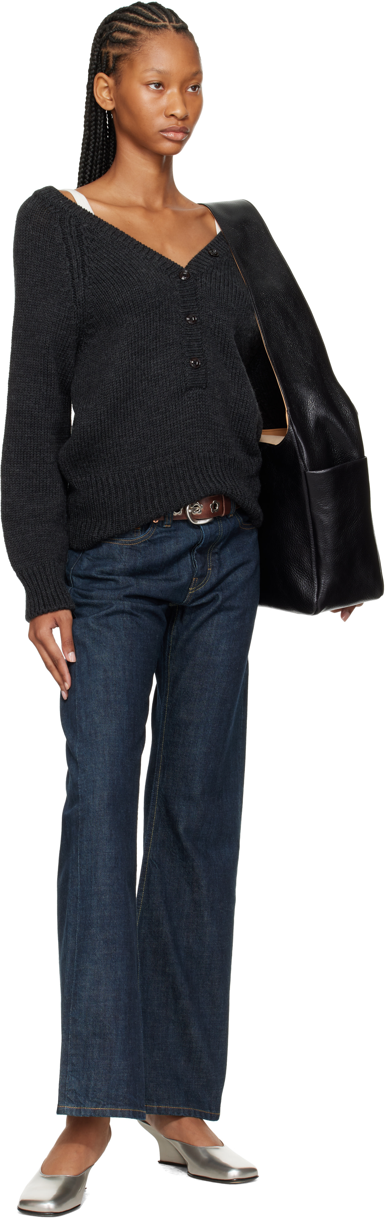 OUR LEGACY - Pull de style henley Country gris