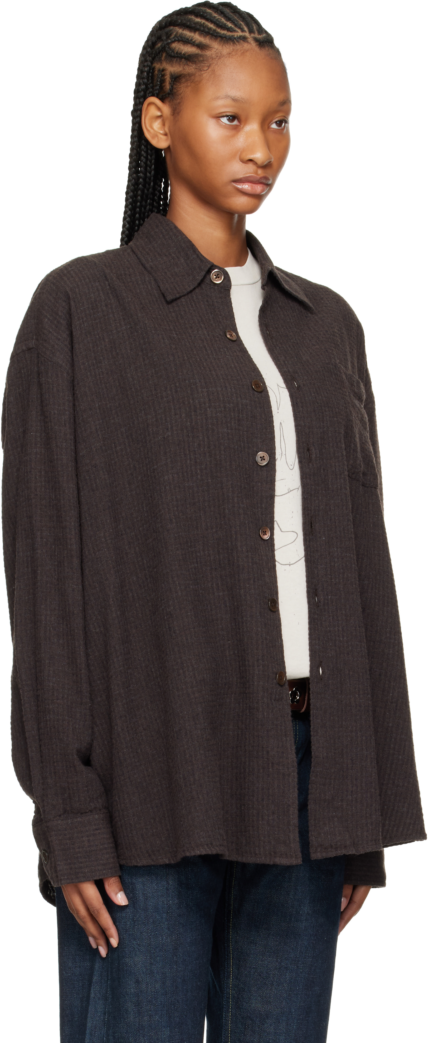 OUR LEGACY - Chemise Borrowed brune
