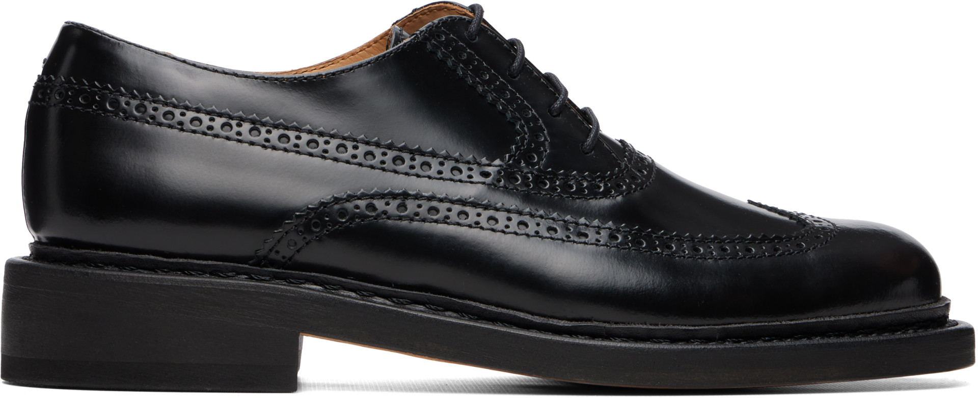 OUR LEGACY - Derbys Parade noirs à perforations de style brogue