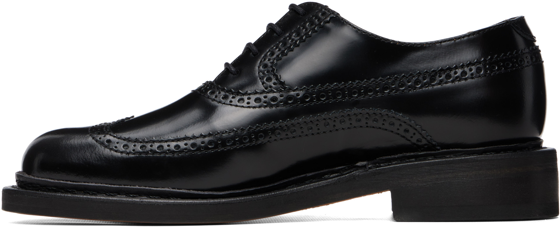 OUR LEGACY - Derbys Parade noirs à perforations de style brogue