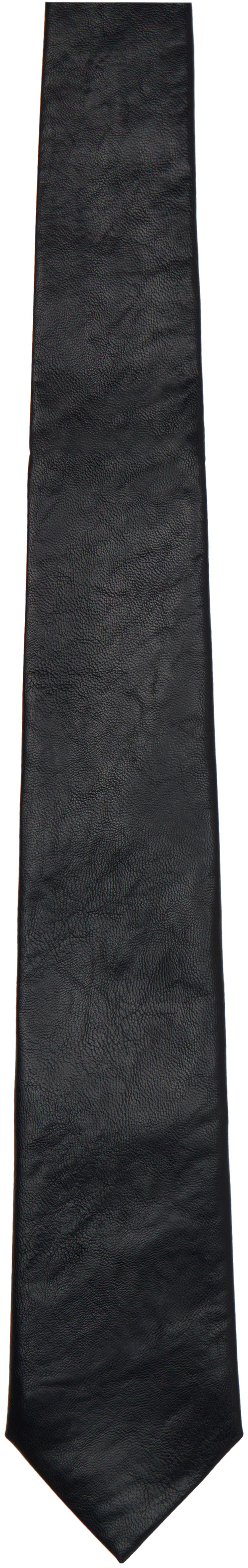 OUR LEGACY: Black 'Real Fake Leather' Tie | SSENSE