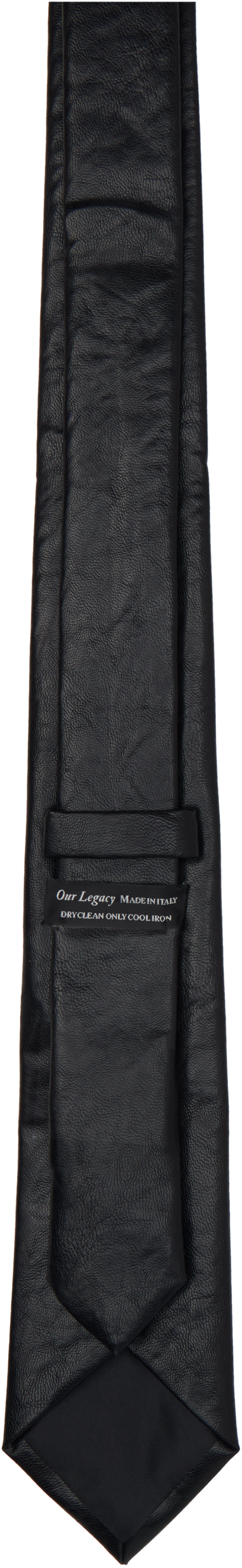 OUR LEGACY: Black 'Real Fake Leather' Tie | SSENSE Canada