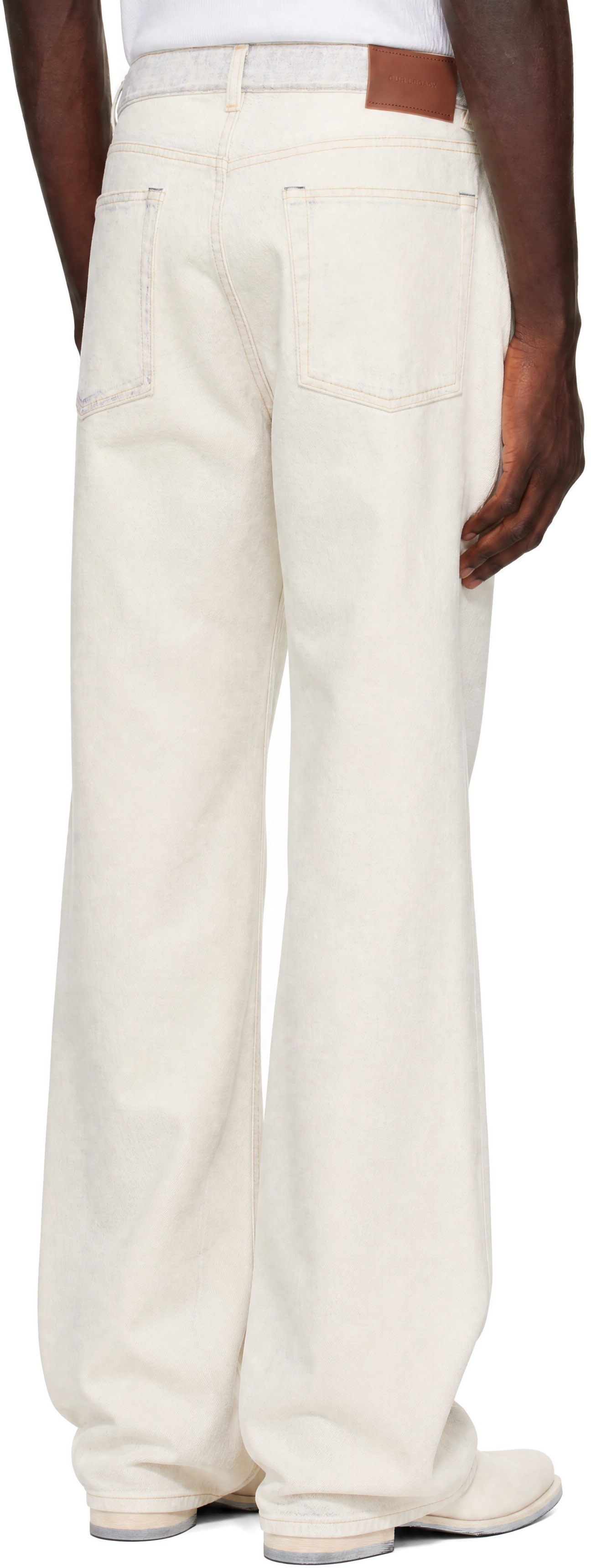 OUR LEGACY - Off-White & Blue Third Cut Jeans