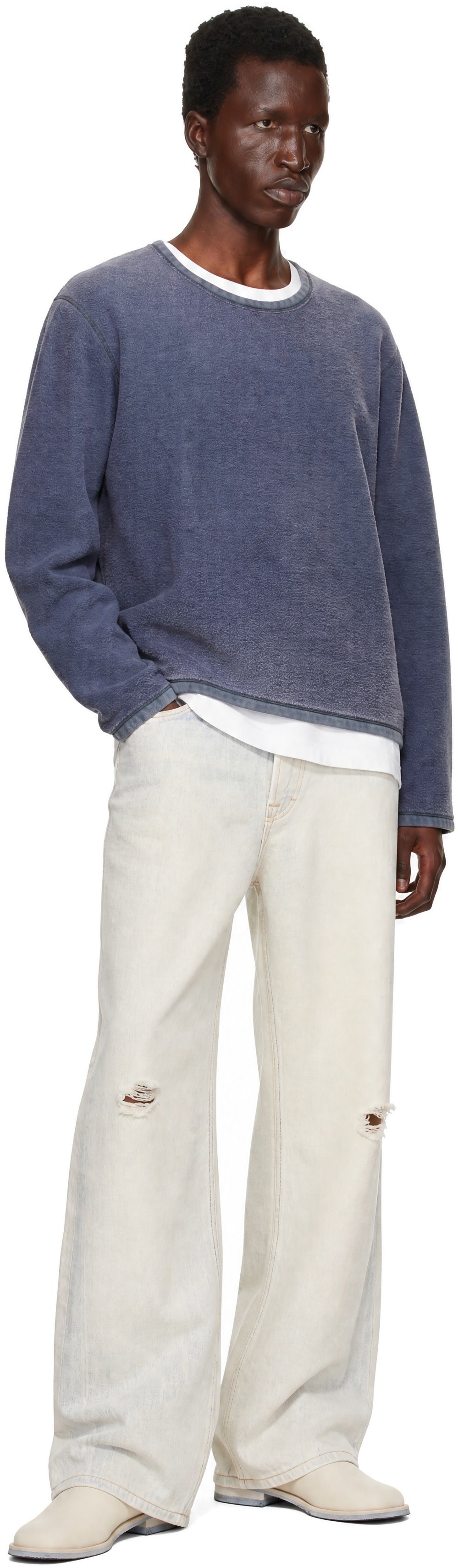 OUR LEGACY - Off-White & Blue Third Cut Jeans